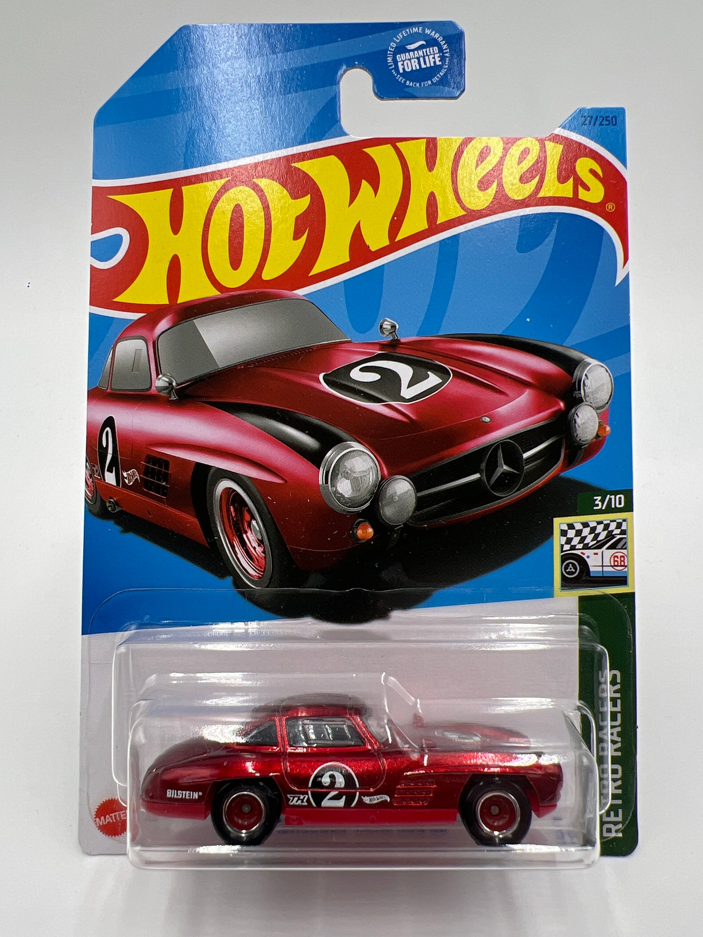 2023 Hot Wheels Super Treasure Hunt #27 Mercedes-Benz 300 SL Red W/Protector