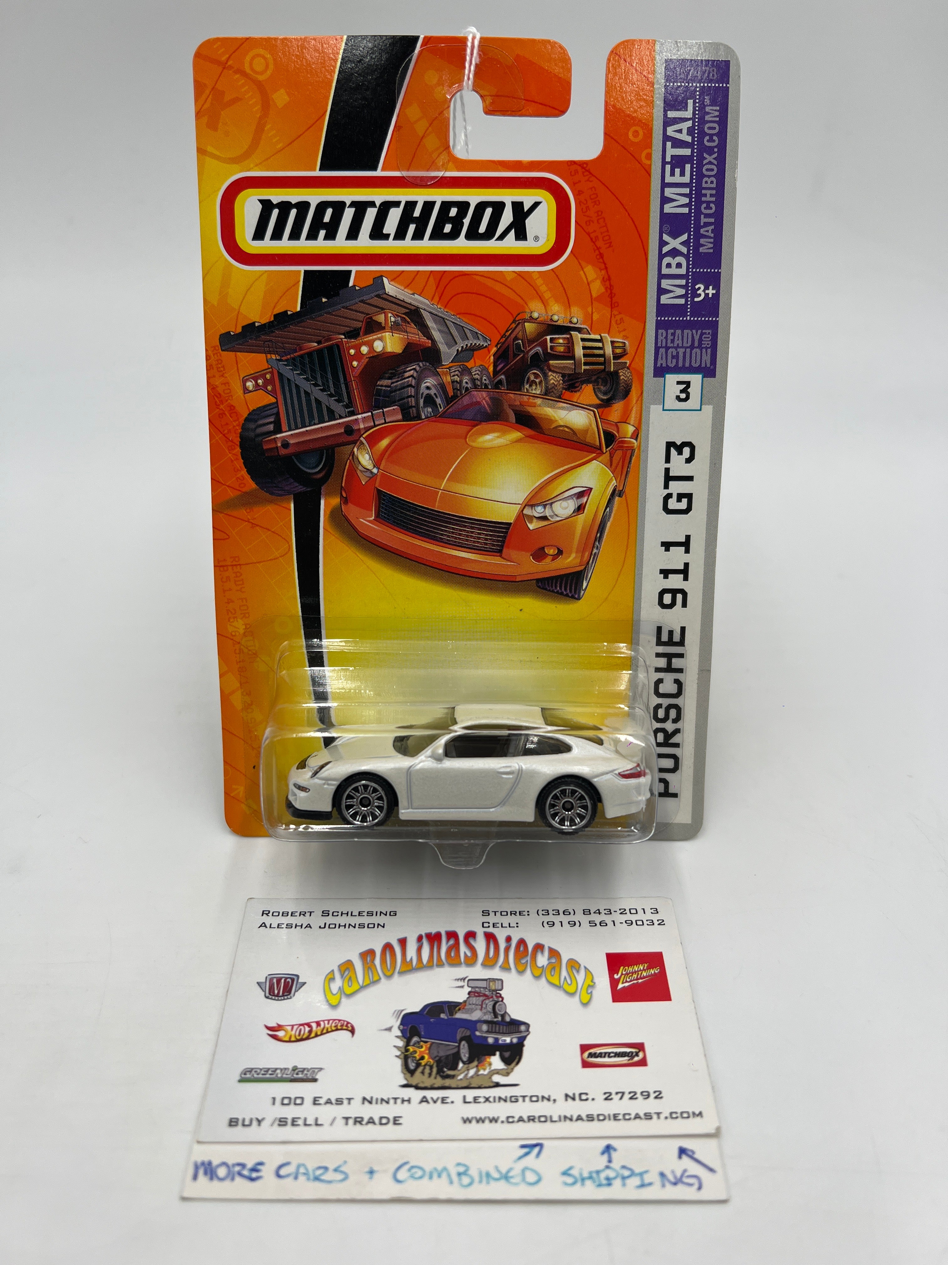 Matchbox MBX Metal #3 Porsche 911 GT3 White SR – carolinasdiecast