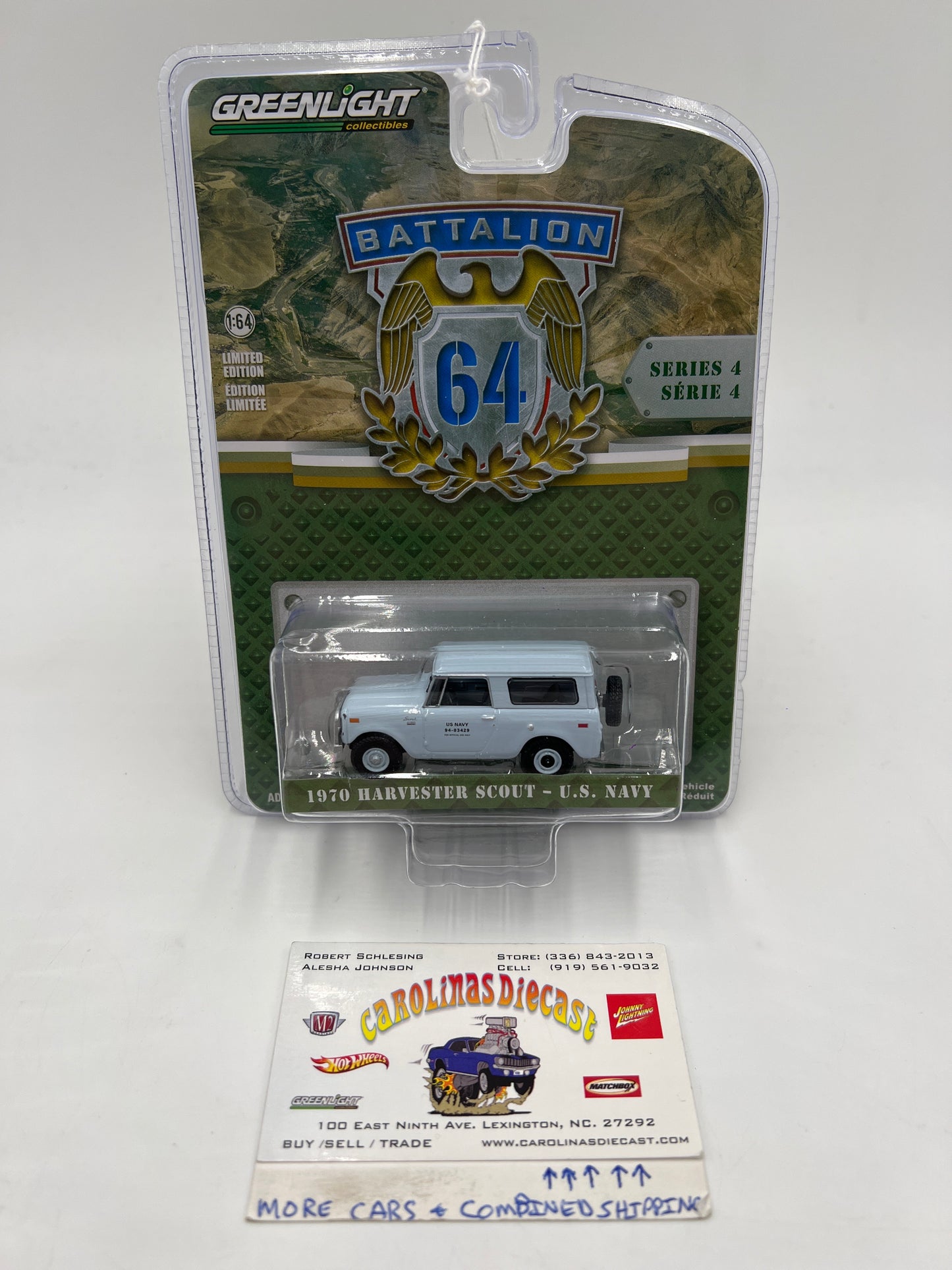 Greenlight Battalion 64 Series 4 1970 Harvester Scout US Navy Light Blue 184H