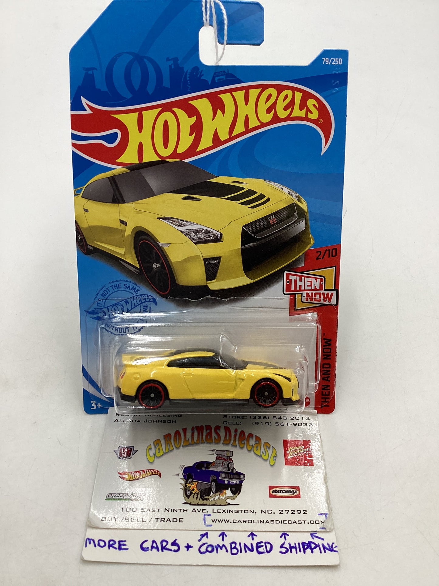 2021 Hot wheels #79 17 Nissan GT-R (R35) Yellow Intl Card 81D