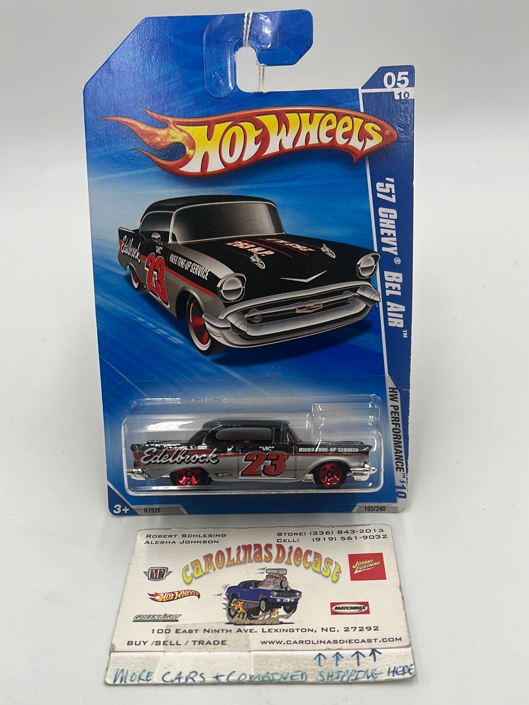 2010 Hot Wheels Performance ‘57 Chevy Bel Air Black/Silver 103/240 11D