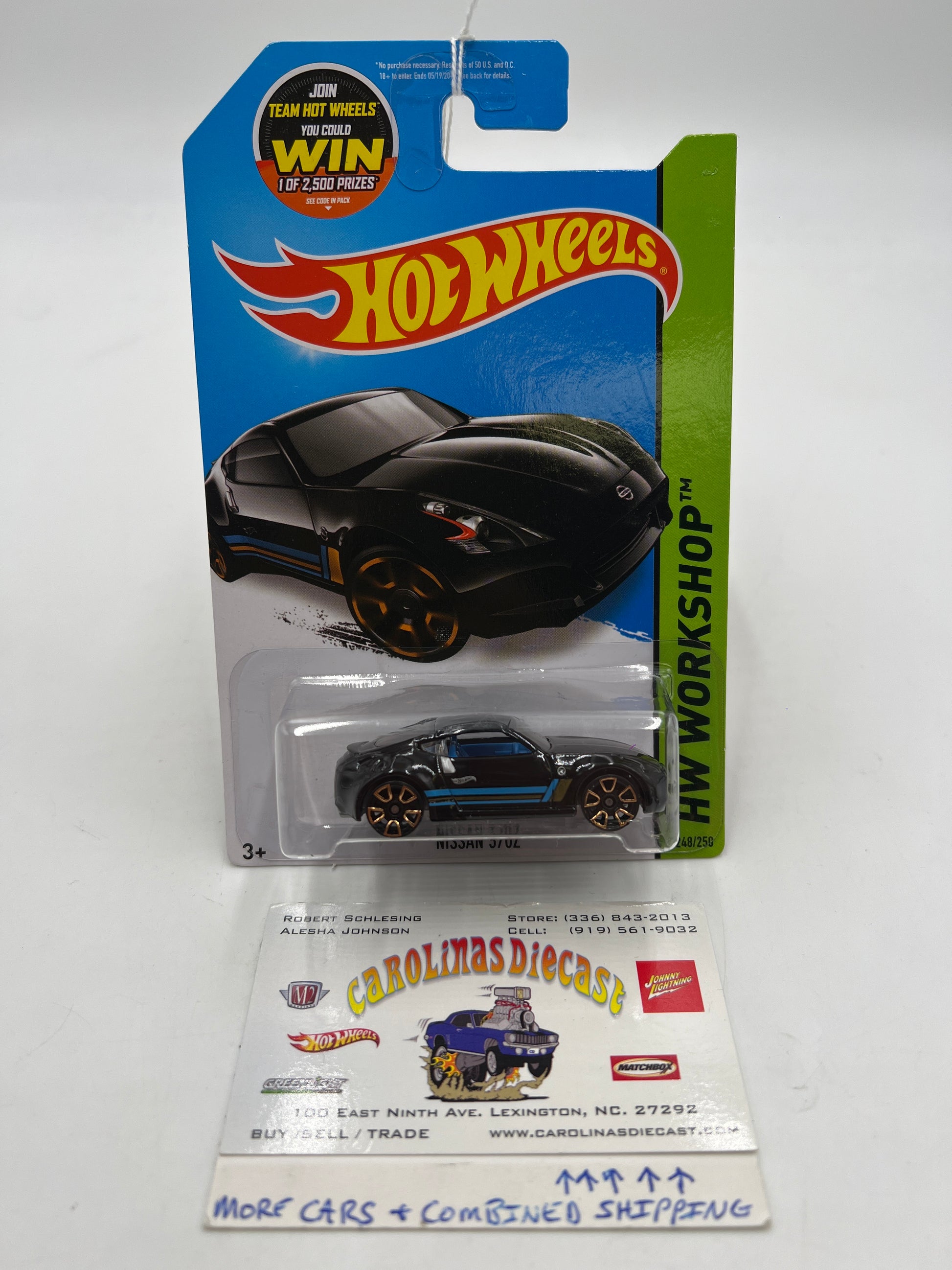 2015 Hot Wheels Workshop #248 Nissan 370Z Black 82B – carolinasdiecast