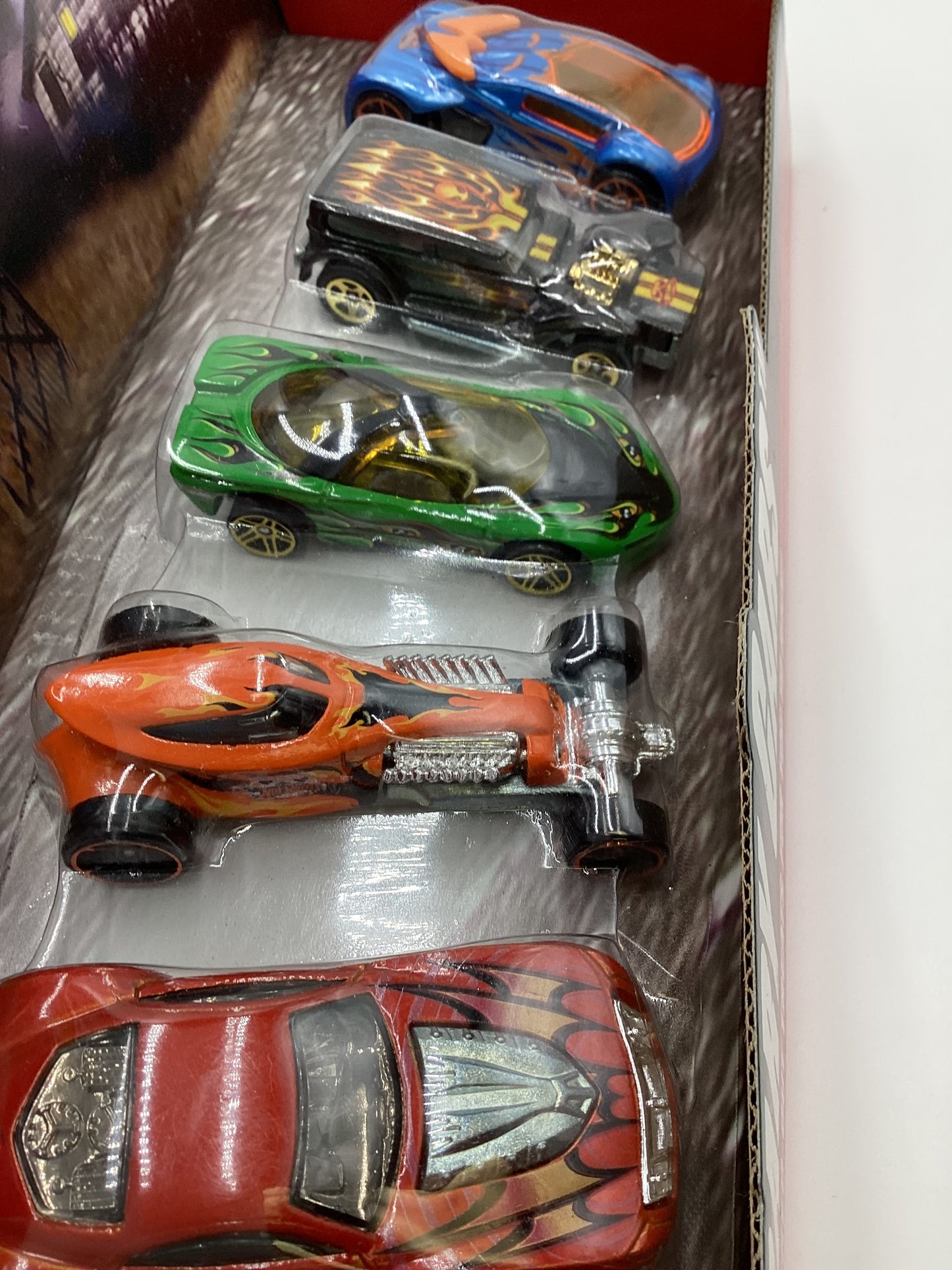 2009 Hot wheels Scary Cars 5 Car Box Set The Demon/ Sweet 16 II/ Sir Ominous/ Pontiac Banshee/ Phantom Racer