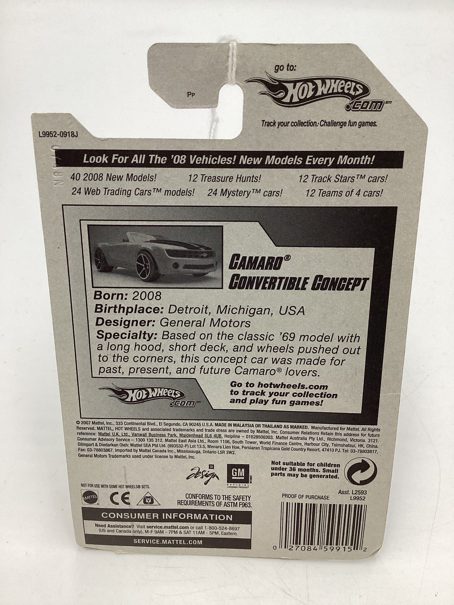 2008 Hot wheels New Models #37 Camaro Concept Convertible Orange 14C