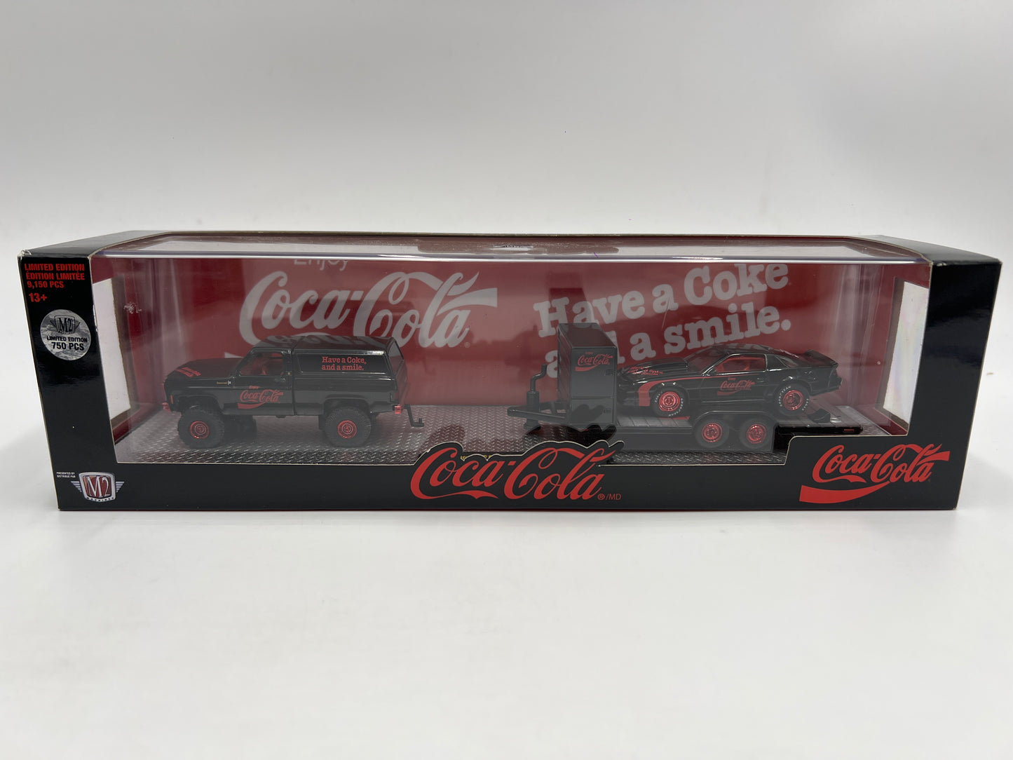 M2 Machines Auto Haulers CHASE Coca Cola 1973 Chevrolet Cheyenne Super 10 4x4 & 1985 Chevrolet Camaro IROC-Z TW07