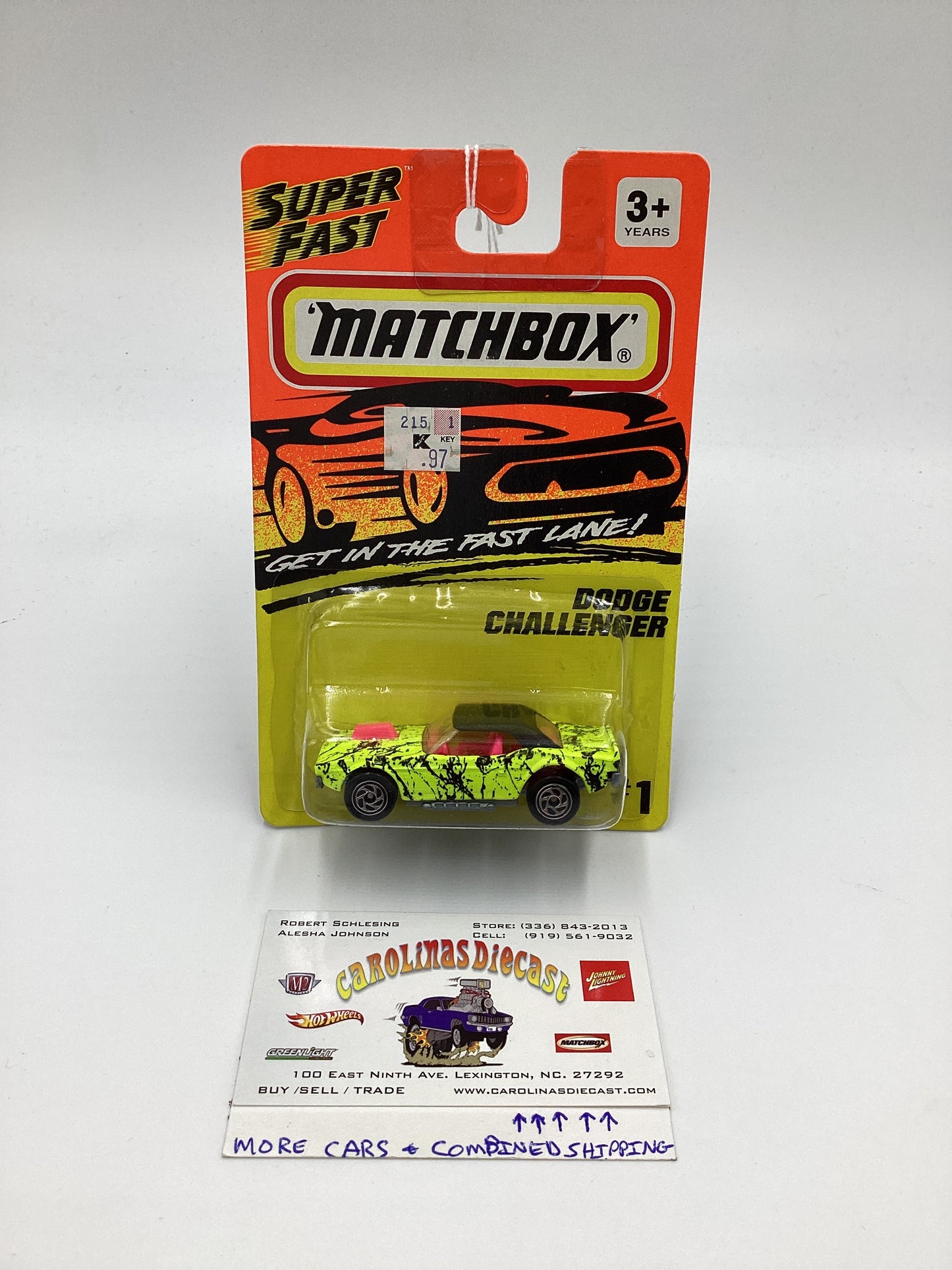 Matchbox Super Fast Get In The Fast Lane #1 Dodge Challenger Neon Yellow 207D