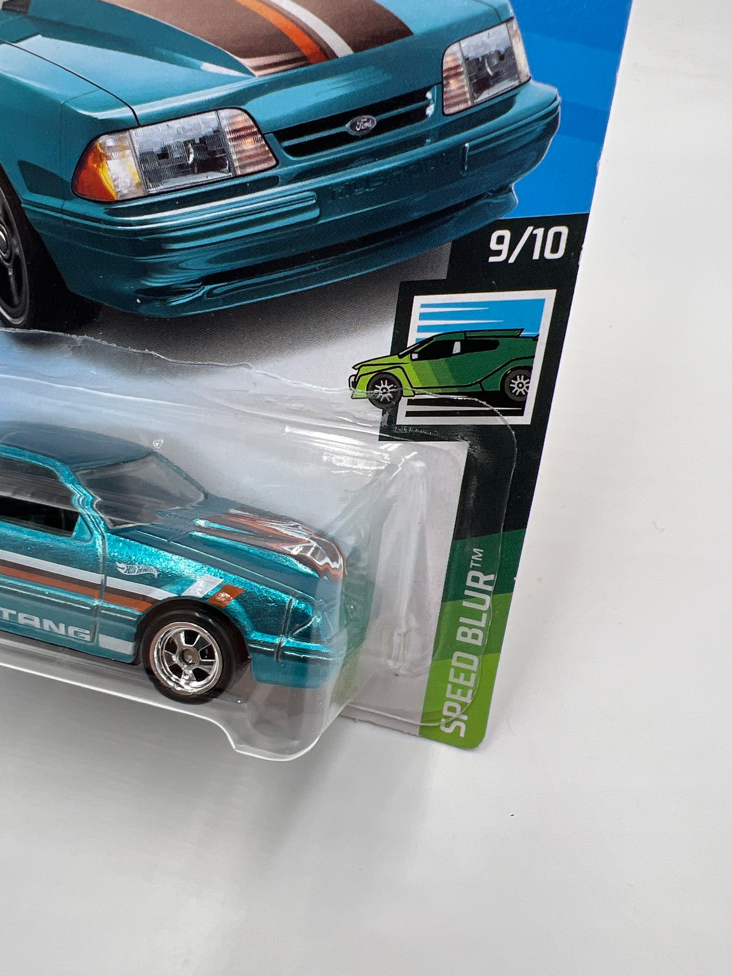 2019 Hot Wheels Super Treasure Hunt #152 92 Ford Mustang Blue W/Protector