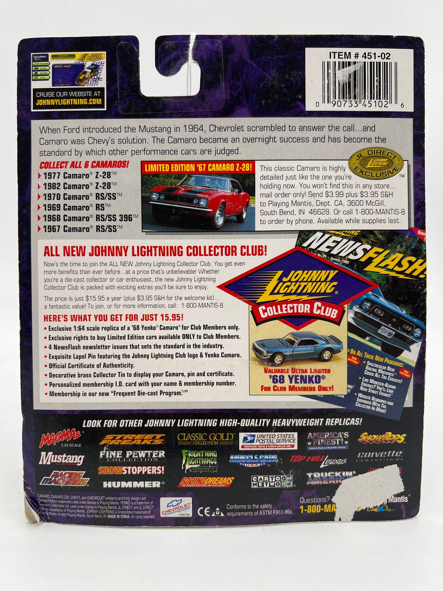 Johnny Lightning Camaro Collection 1971 Camaro Z-28 Z28 Brown 230B