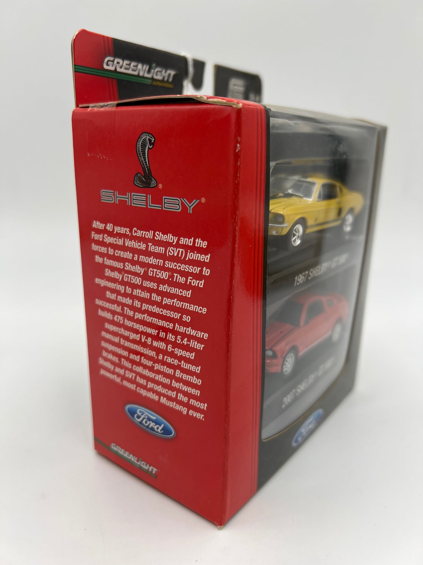 Greenlight Shelby 2 Pack 1/4000 1967 Shelby GT 500 Yellow & 2007 Shelby GT 500 Red SR