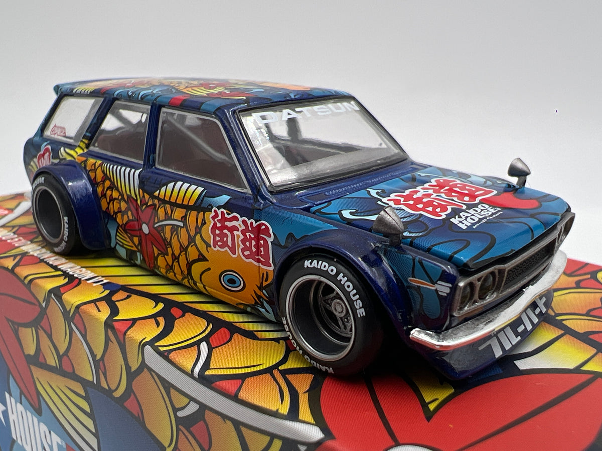 Mini GT x Kaido House #248 Datsun Kaido 510 Wagon Koi Wagon V1 Blue