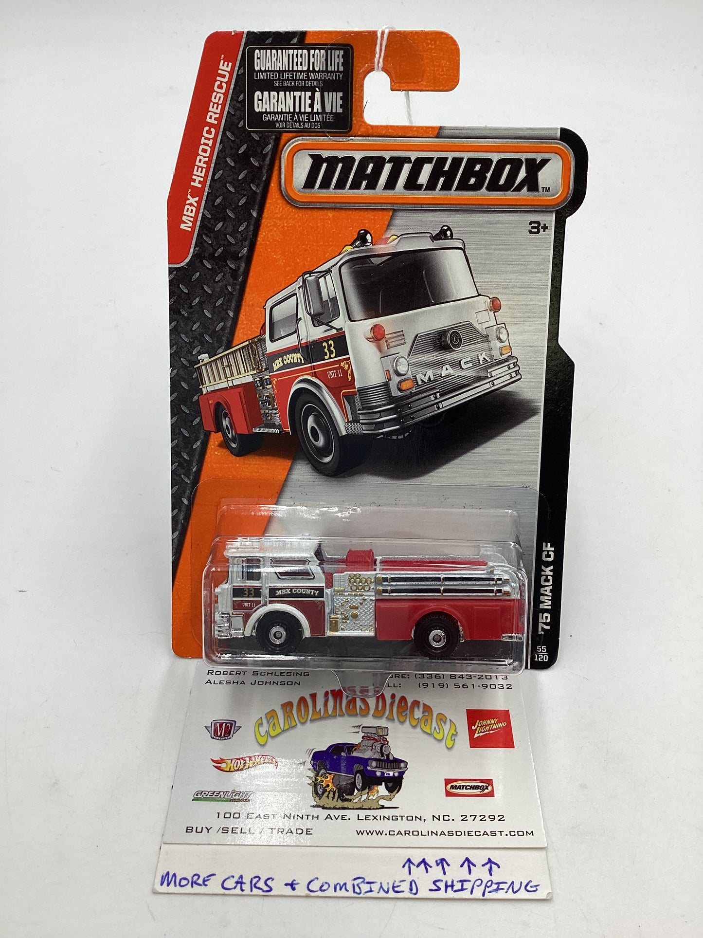 2014 Matchbox MBX Heroic Rescue 75 Mack CF #55 208D