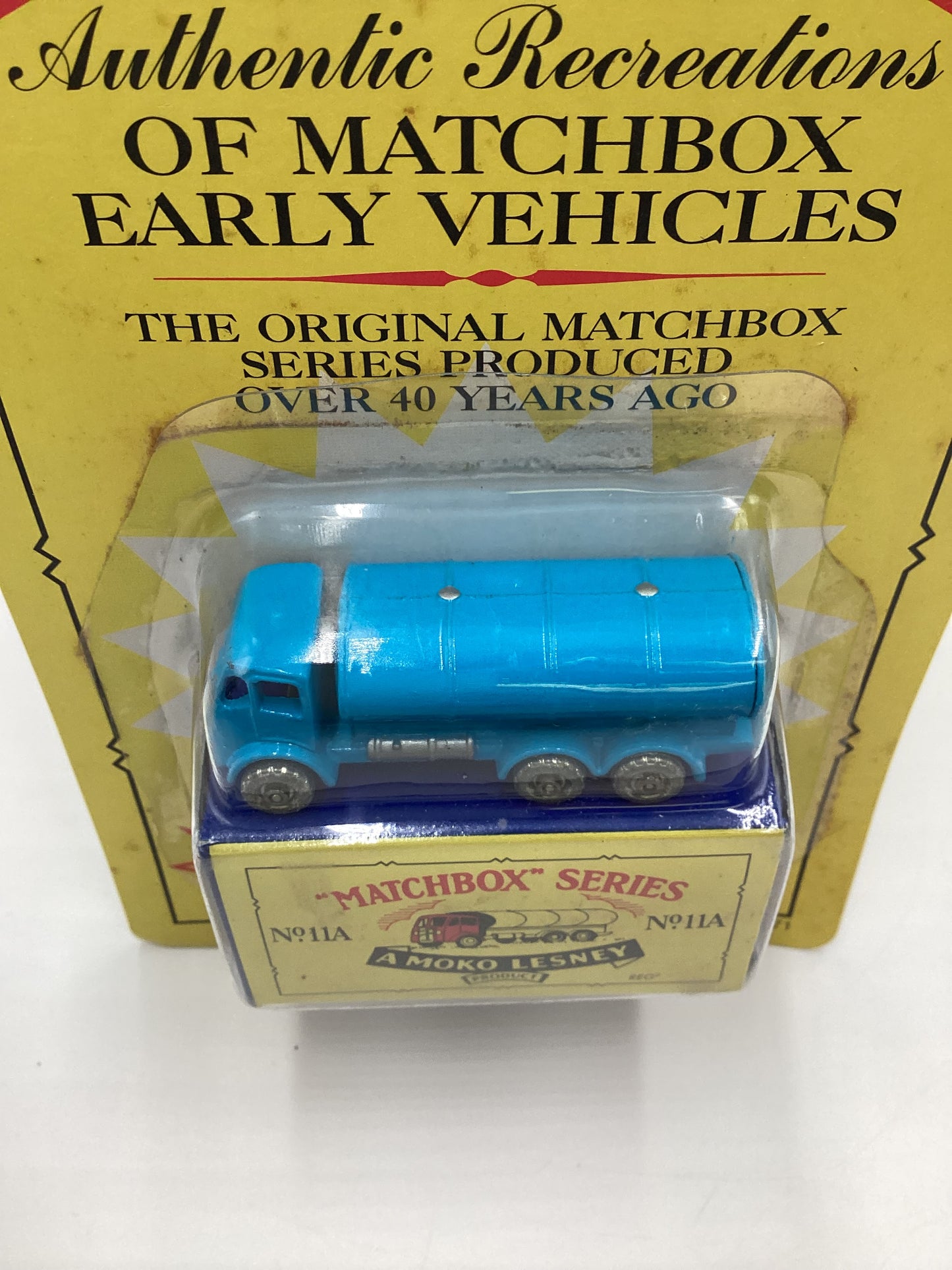 1992 Matchbox Originals No. 11A E.R.F. Petrol Tanker Light Blue (SR)