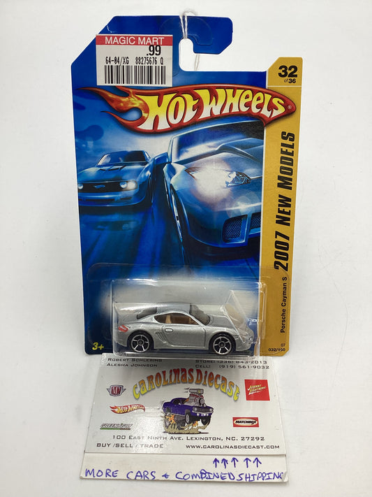 2007 Hot Wheels New Models #32 Porsche Cayman S Silver (Tan Interior) 98B