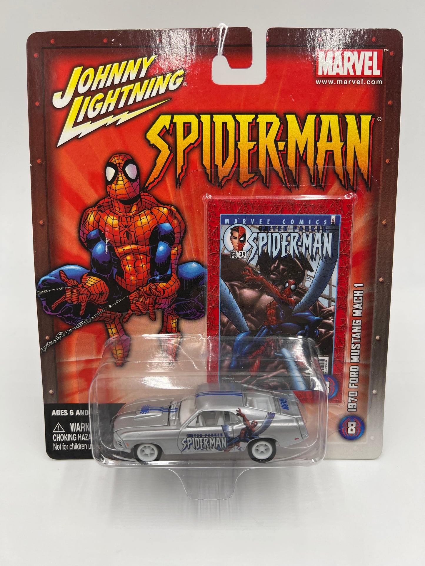 Johnny Lightning White Lightning Chase Marvel Spider-Man #8 1970 Ford Mustang Mach 1 Silver