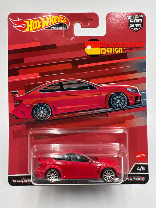 Hot Wheels Premium Deutschland Design #4 12 Mercedes-Benz C63 AMG Coupe Black Series Red 254F