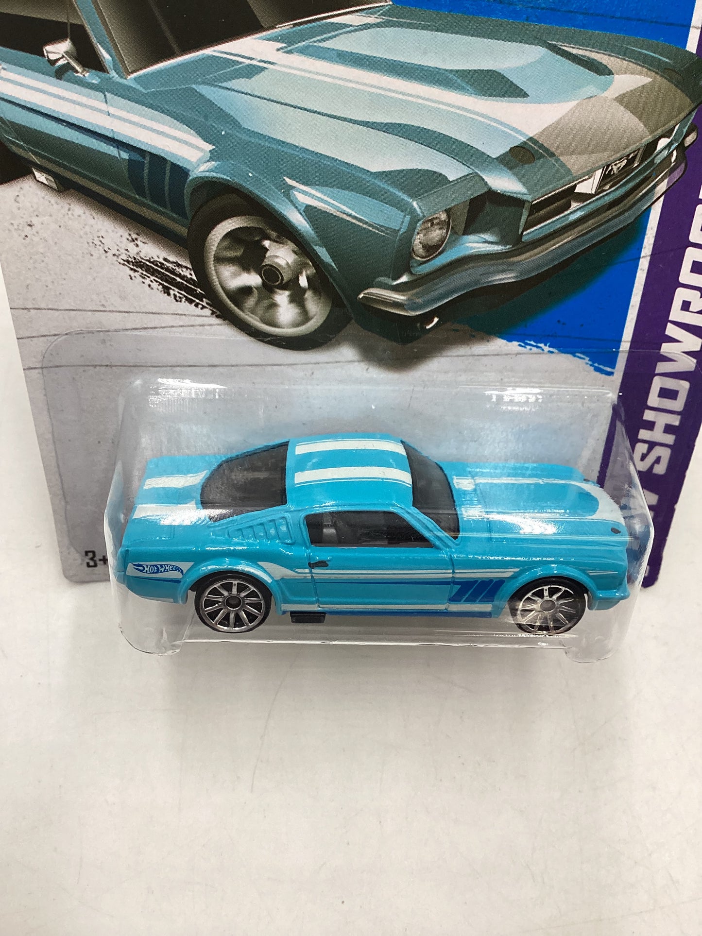 2013 Hot Wheels #237 Light Blue 65 Mustang 2+2 Fastback 30H