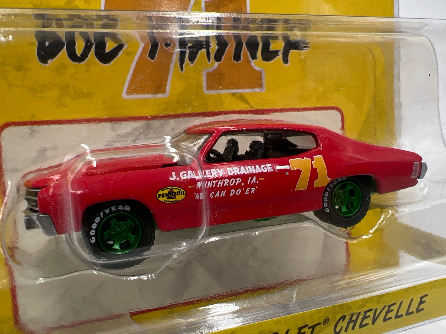 Greenlight Hobby Exclusive Pennzoil CHASE Doc Mayner 1972 Chevrolet Chevelle Red