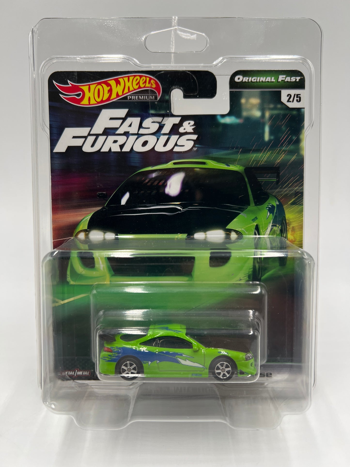 Hot Wheels Fast & Furious Original Fast #2 95 Mitsubishi Eclipse Green W/Protector