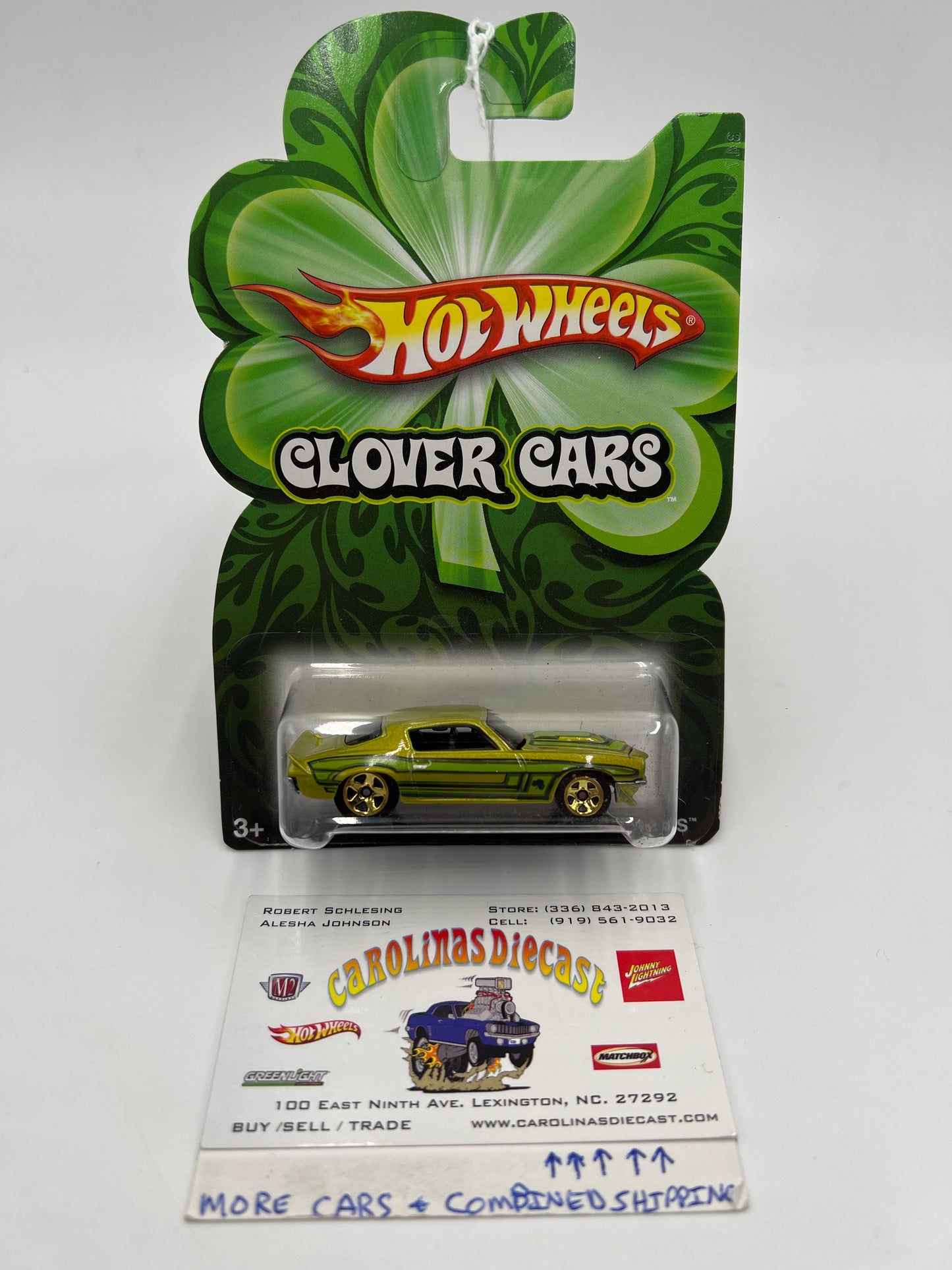 2009 Hot Wheels Clover Cars 70 Camaro RS Green W/Opening Hood 150B
