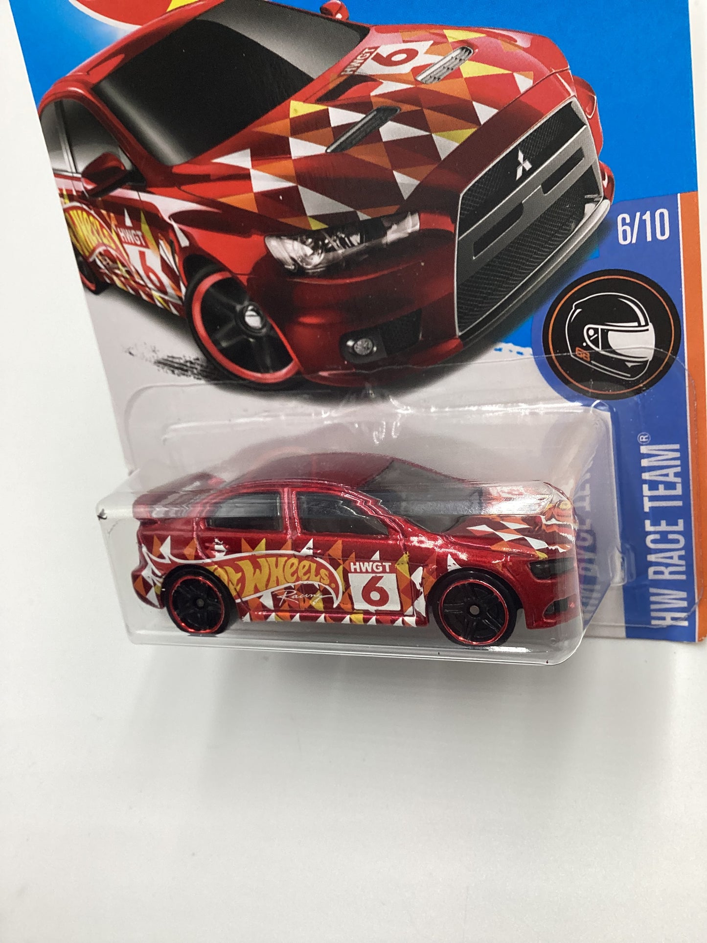 Hot wheels 2016 Kmart Exclusive 2008 Lancer Evolution Red Cracked Blister 237C