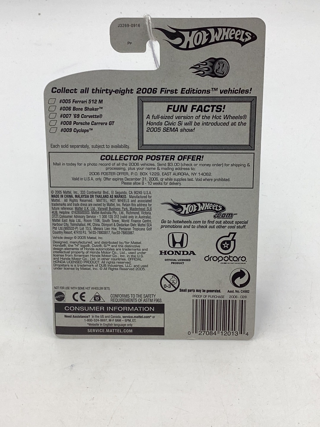 2006 Hot wheels #28 Honda Civic Si 76A