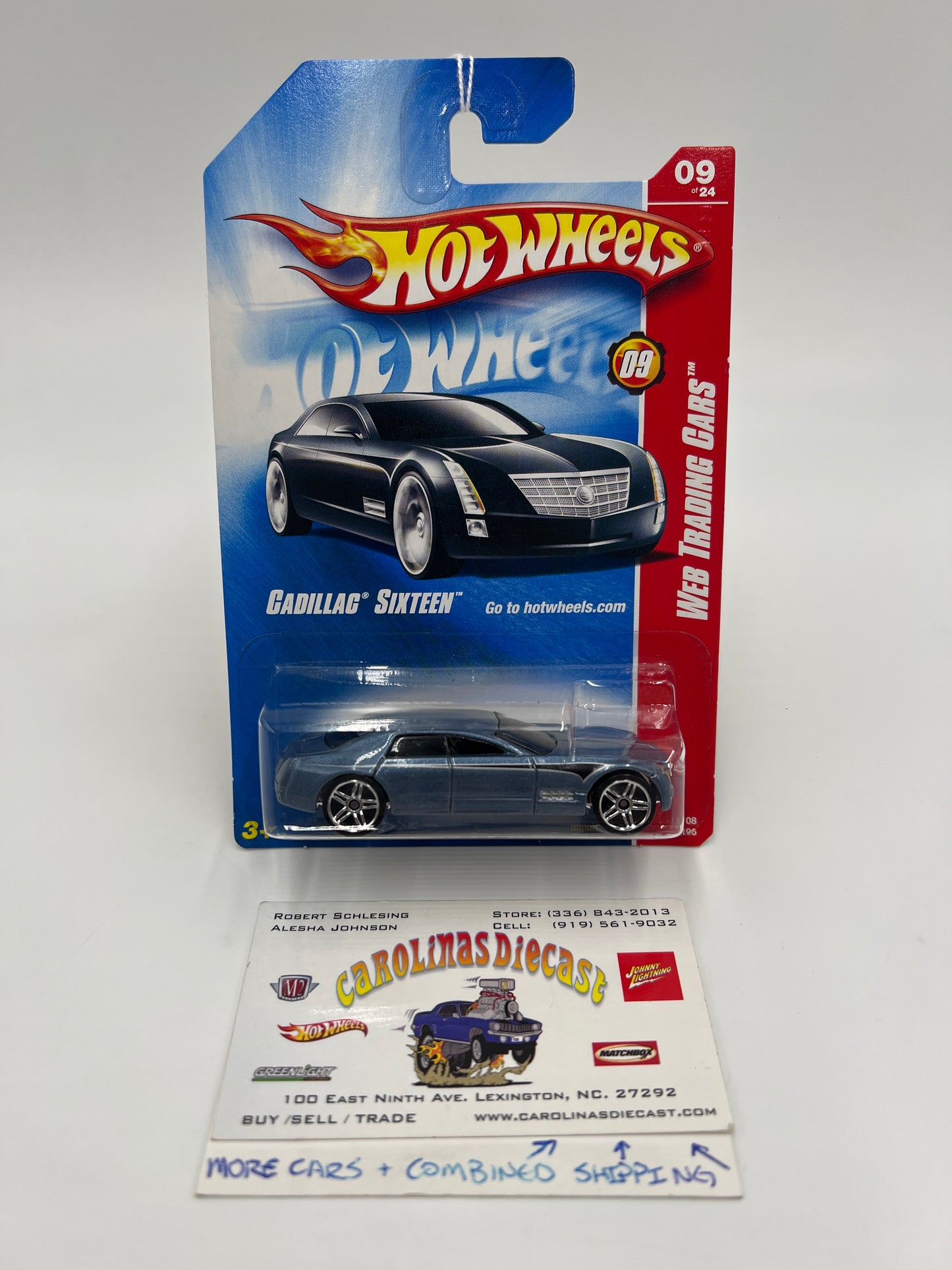 2008 Hot Wheels Web Trading Cars #85 Cadillac Sixteen Blue 56E