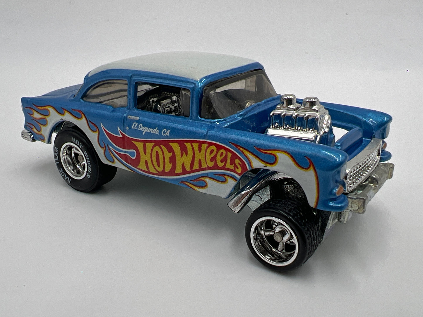 Hot Wheels 1/64 Display Case Exclusive 55 Chevy Bel Air Gasser Blue Loose