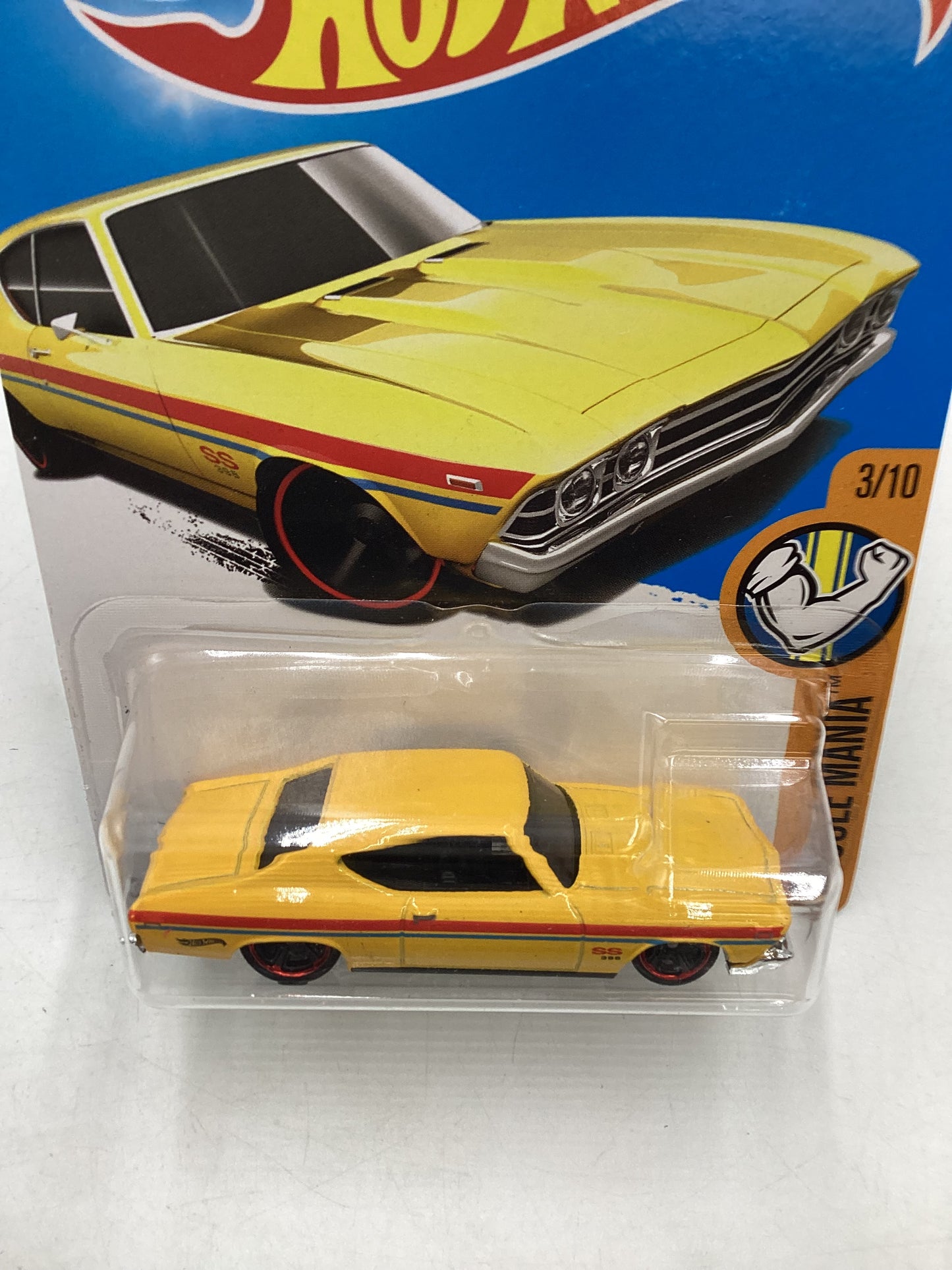 2017 Hot wheels #263 69 Chevelle SS 396 Yellow 13A