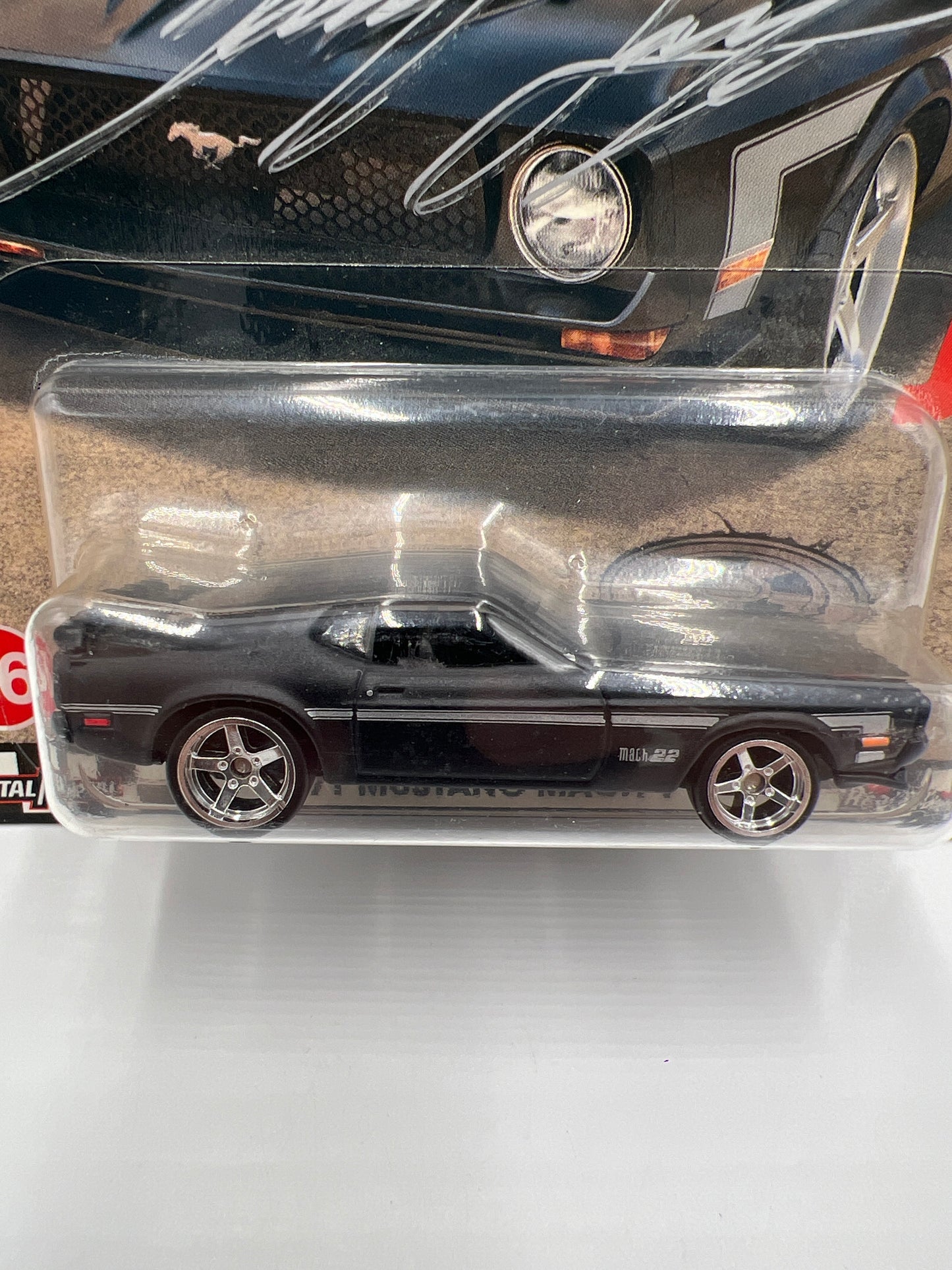 Hot Wheels Premium Boulevard #56 SIGNED By Joey Logano 71 Mustang Mach 1 Matte Black W/Protector