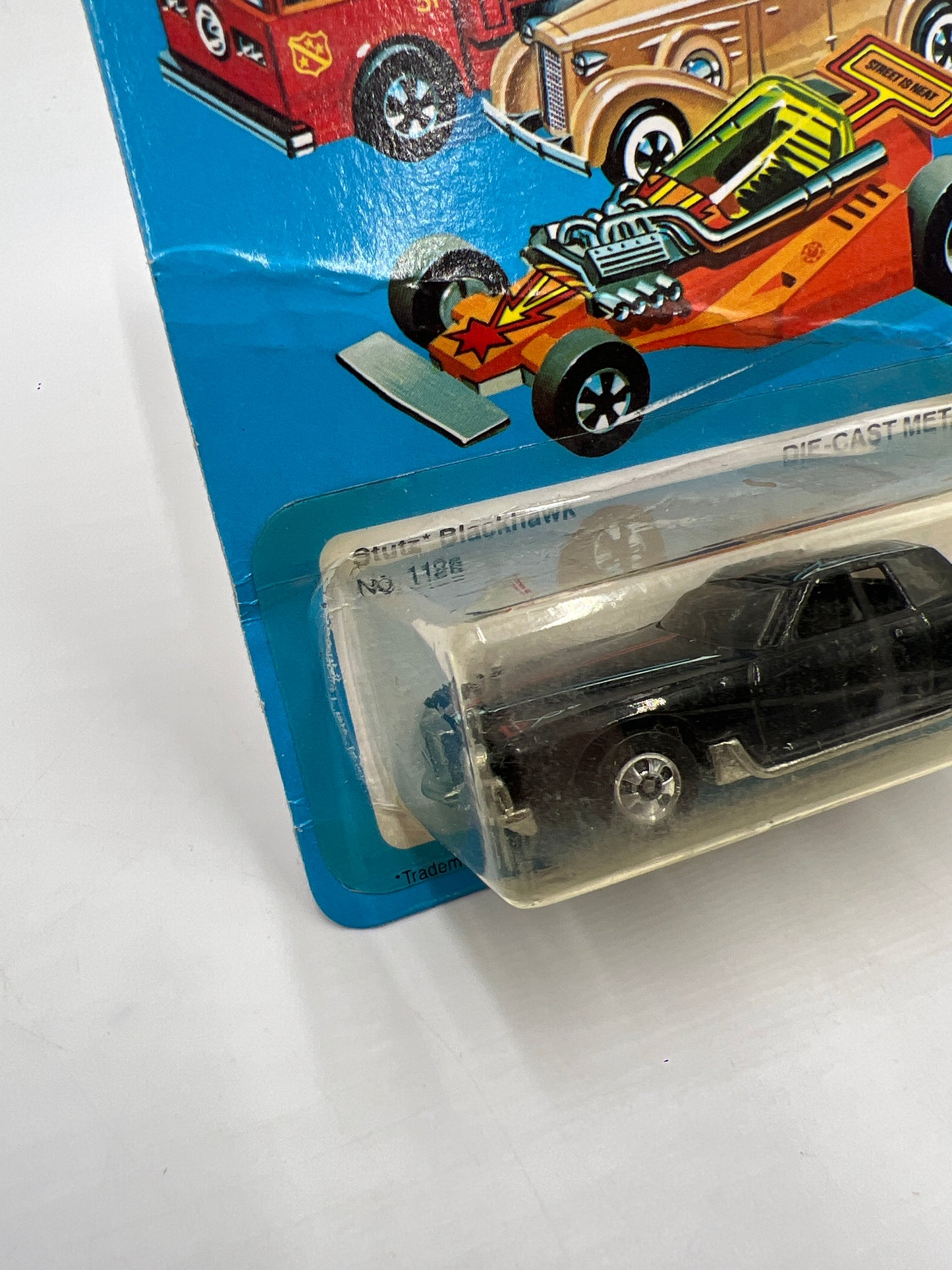 Hot Wheels Original 1982 #1126 Stutz Blackhawk Black W/Protector Bad Card #1