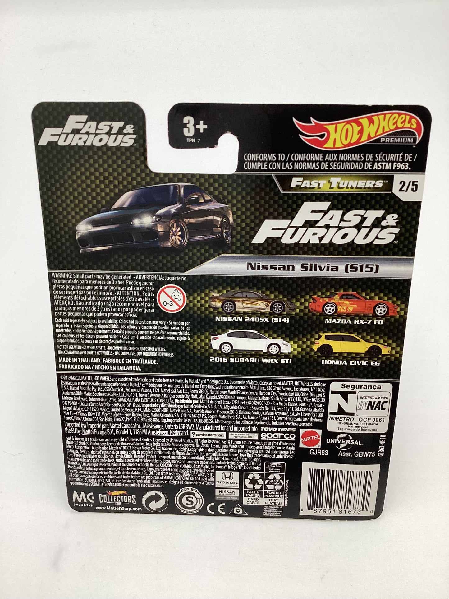 Hot wheels Fast and furious Fast Tuners #2 Nissan Silvia S15 Gray with protector