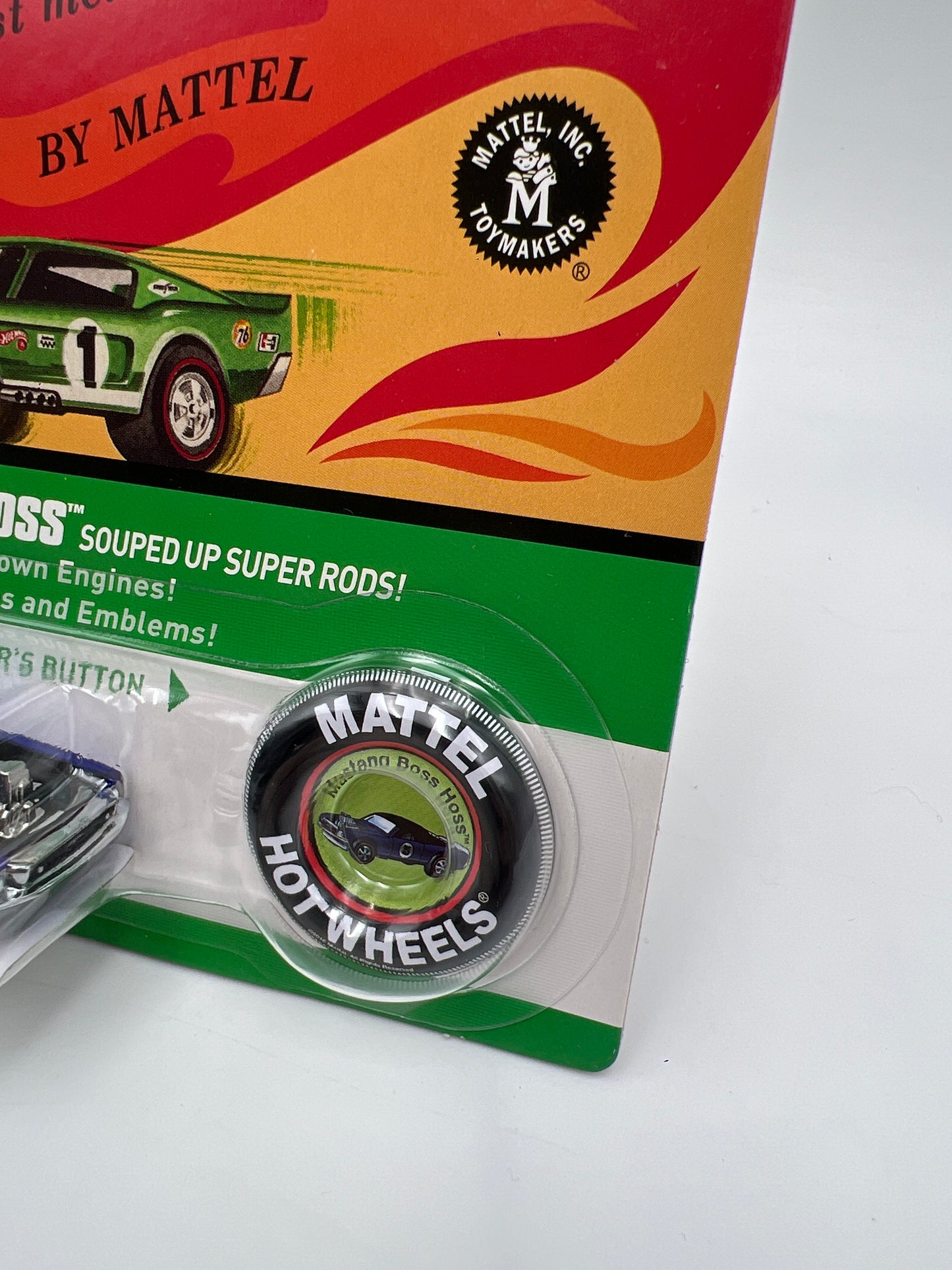 2017 Hot Wheels RLC Spoilers Mustang Boss Hoss Blue W/Button W/Protector