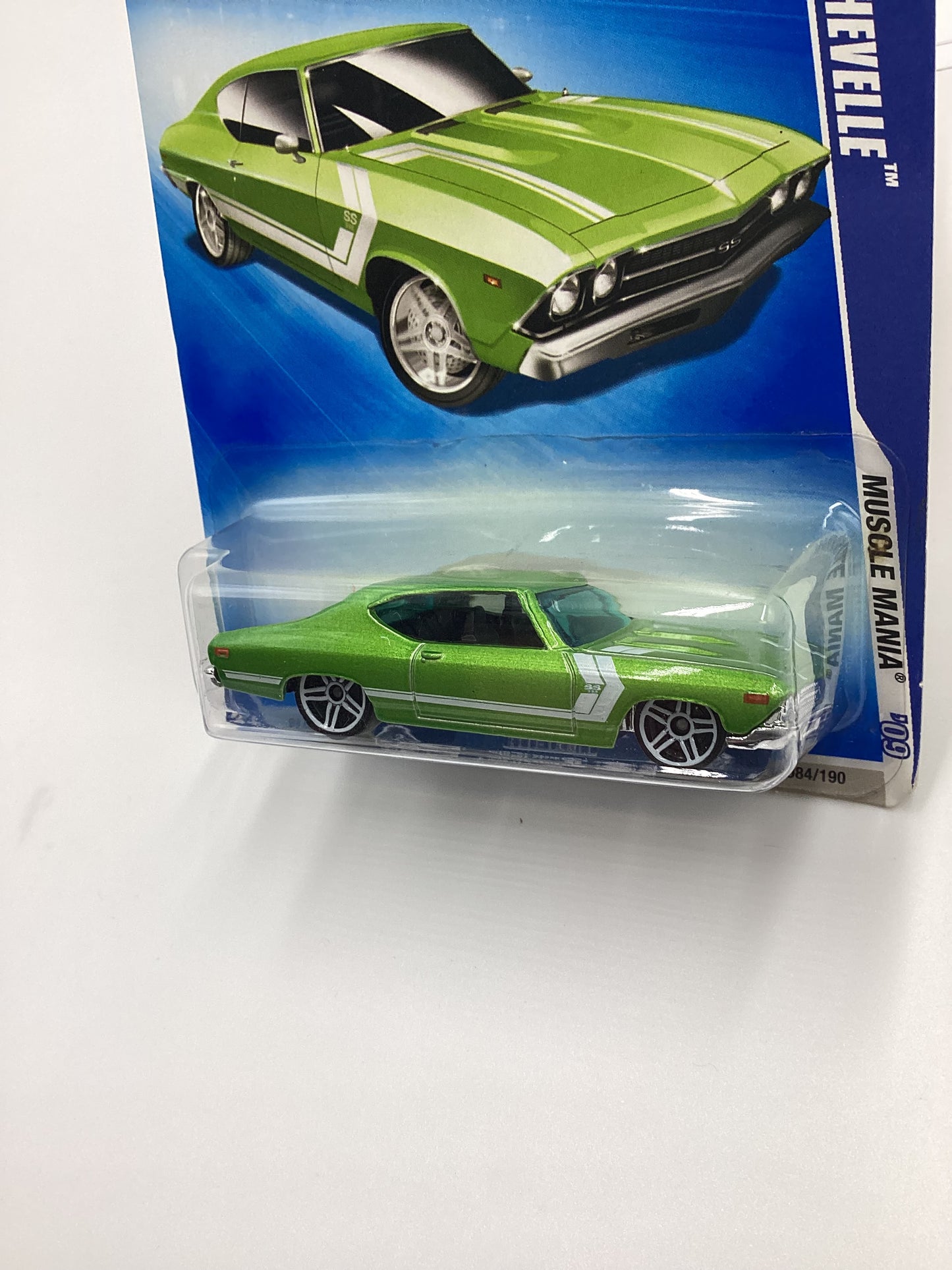 2009 Hot Wheels #084 69 Chevelle Green 5F