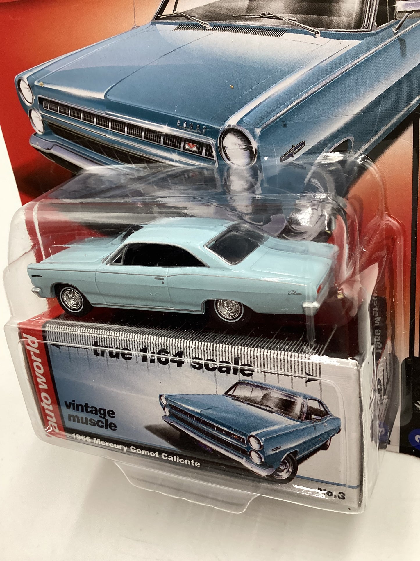 Auto World AW Vintage Muscle Series 3 Release 3 1966 Mercury Comet Caliente Light Blue 184E