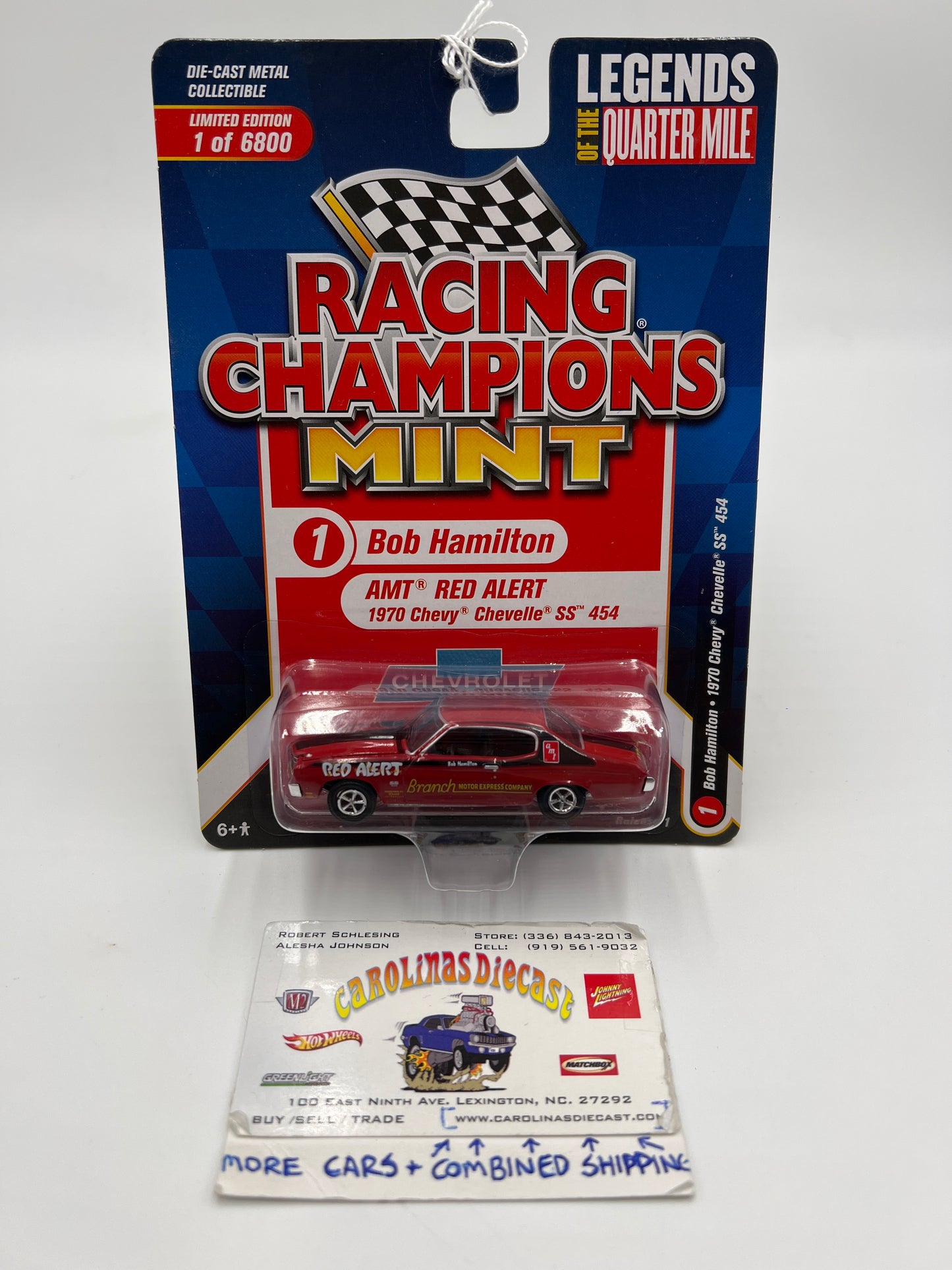 Racing Champions Mint Legends Of The Quarter Mile Release 1 #1 Bob Hamilton 1970 Chevy Chevelle SS 454 Red 219D