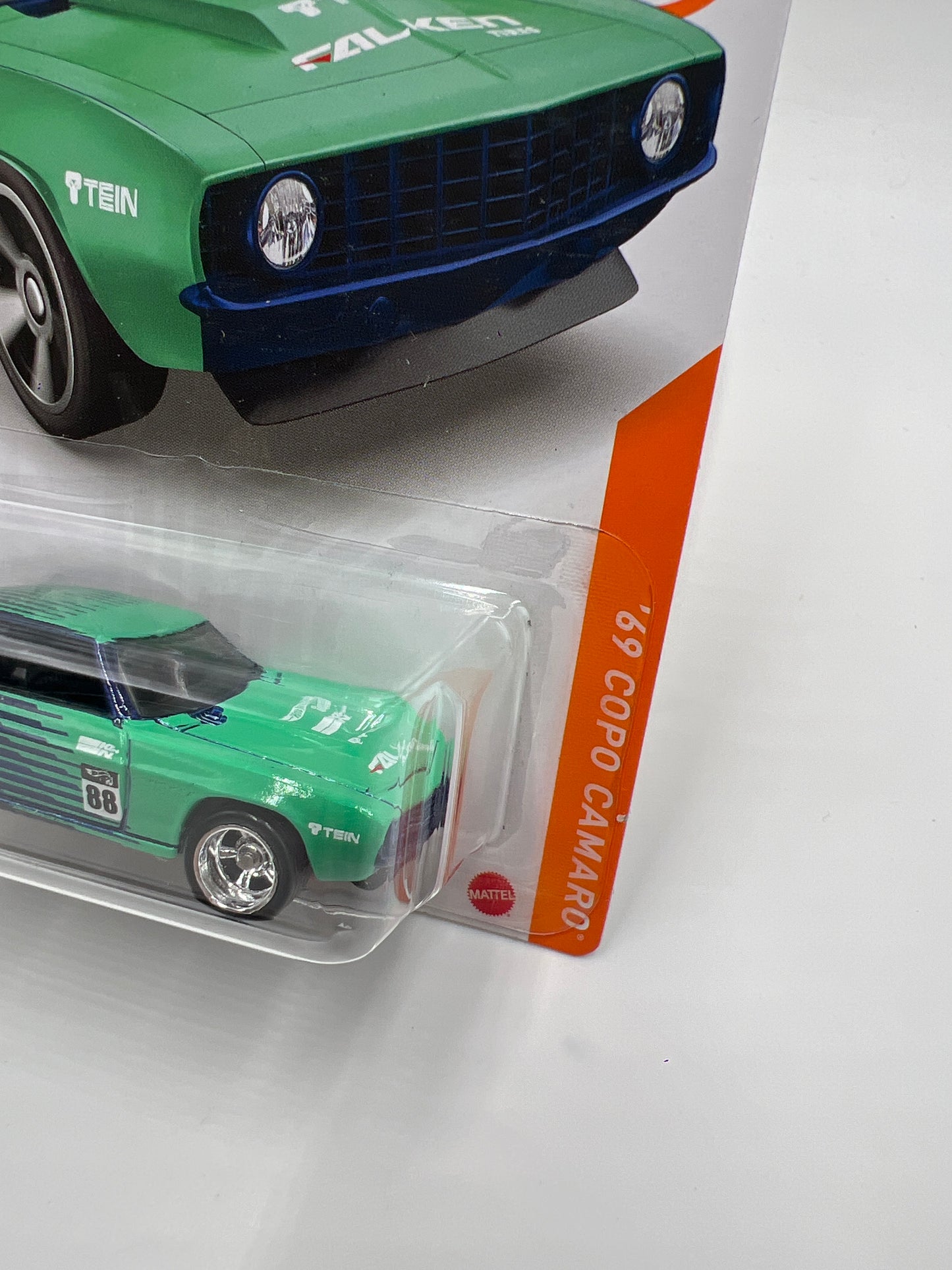 Hot Wheels 69 Copo Camaro Falken iD Chase Wheel Swap Custom On Card W/Protector SR