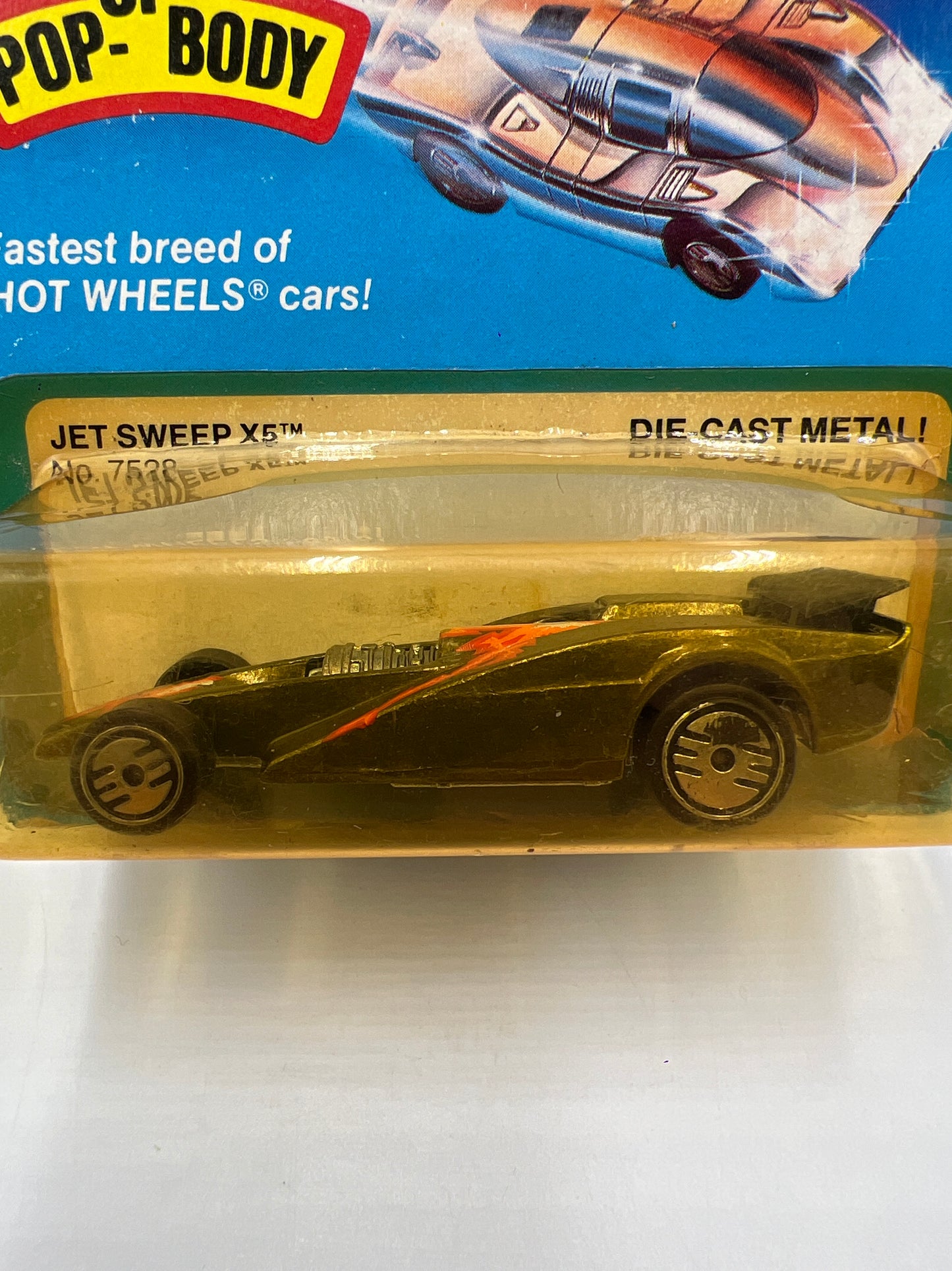 Hot Wheels Original 1983 Ultra Hots #7528 Jet Sweep X5 W/Protector Cracked Blister
