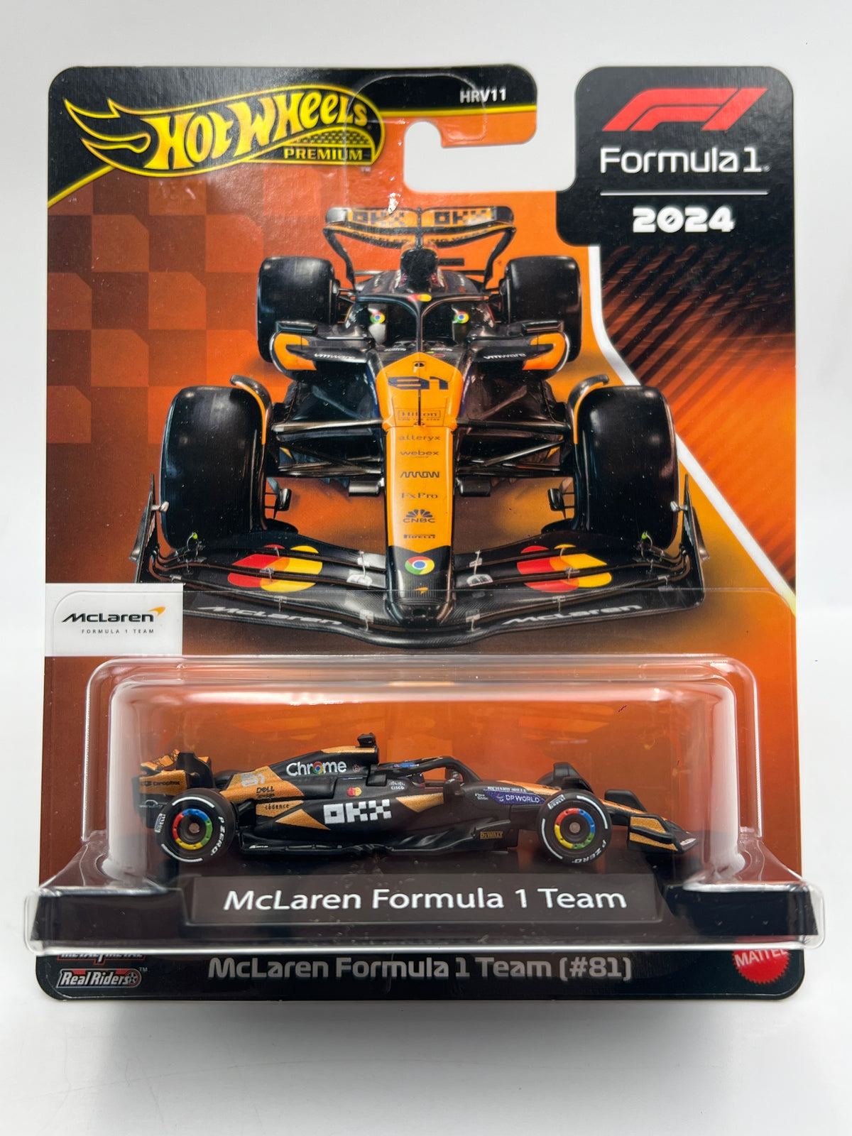 Hot Wheels Premium Formula 1 2024 McLaren Formula 1 Team #81 Chrome 242C