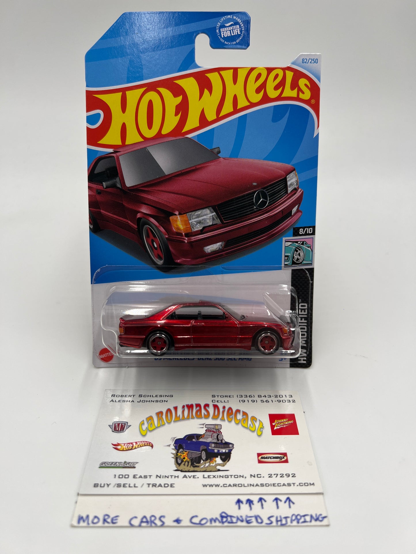 2024 Hot Wheels Super Treasure Hunt #82 89 Mercedes-Benz 560 SEC AMG Red W/Protector