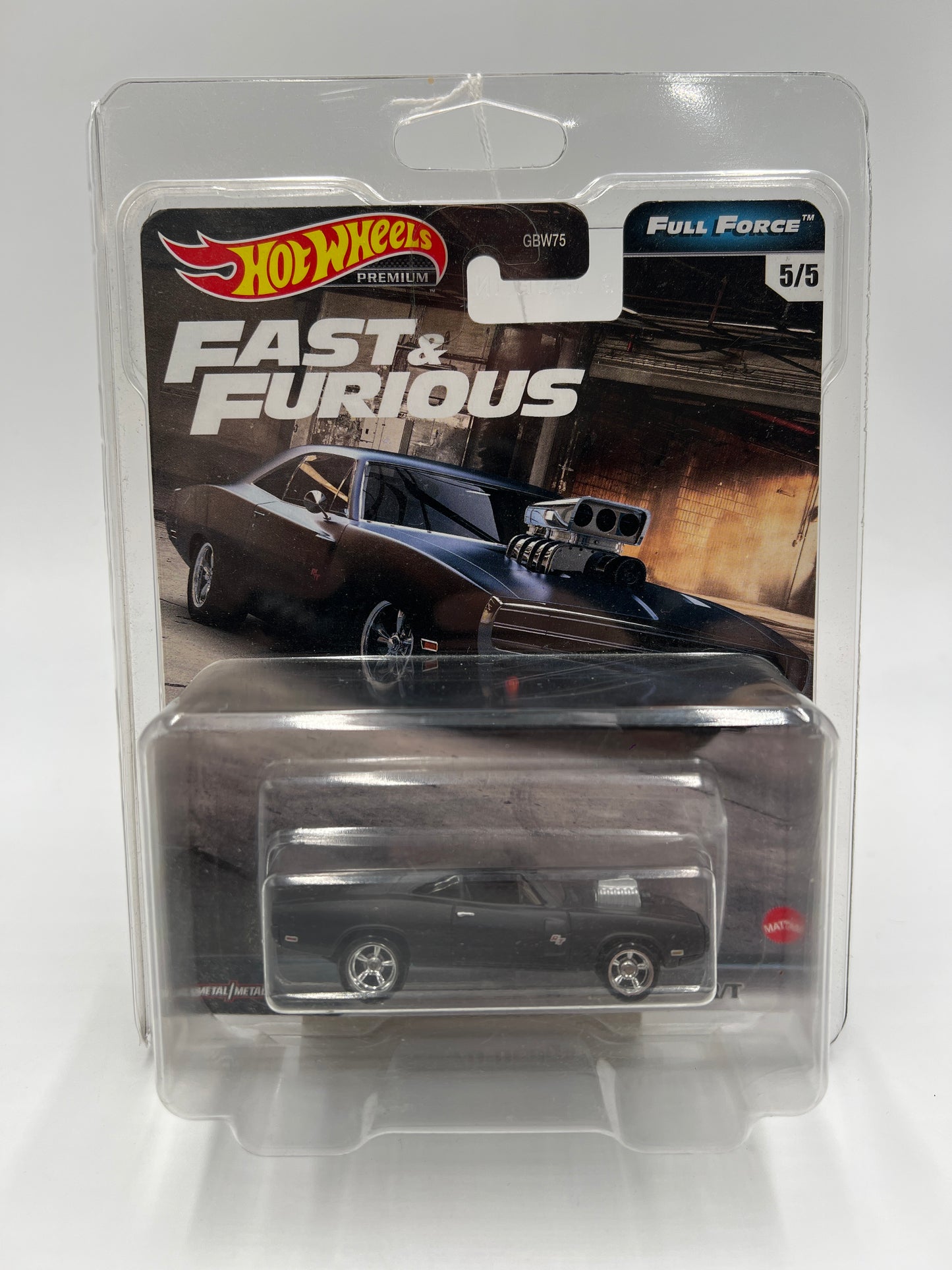 Hot Wheels Premium Fast and Furious Full Force #5 70 Dodge Charger R/T Black W/Protector