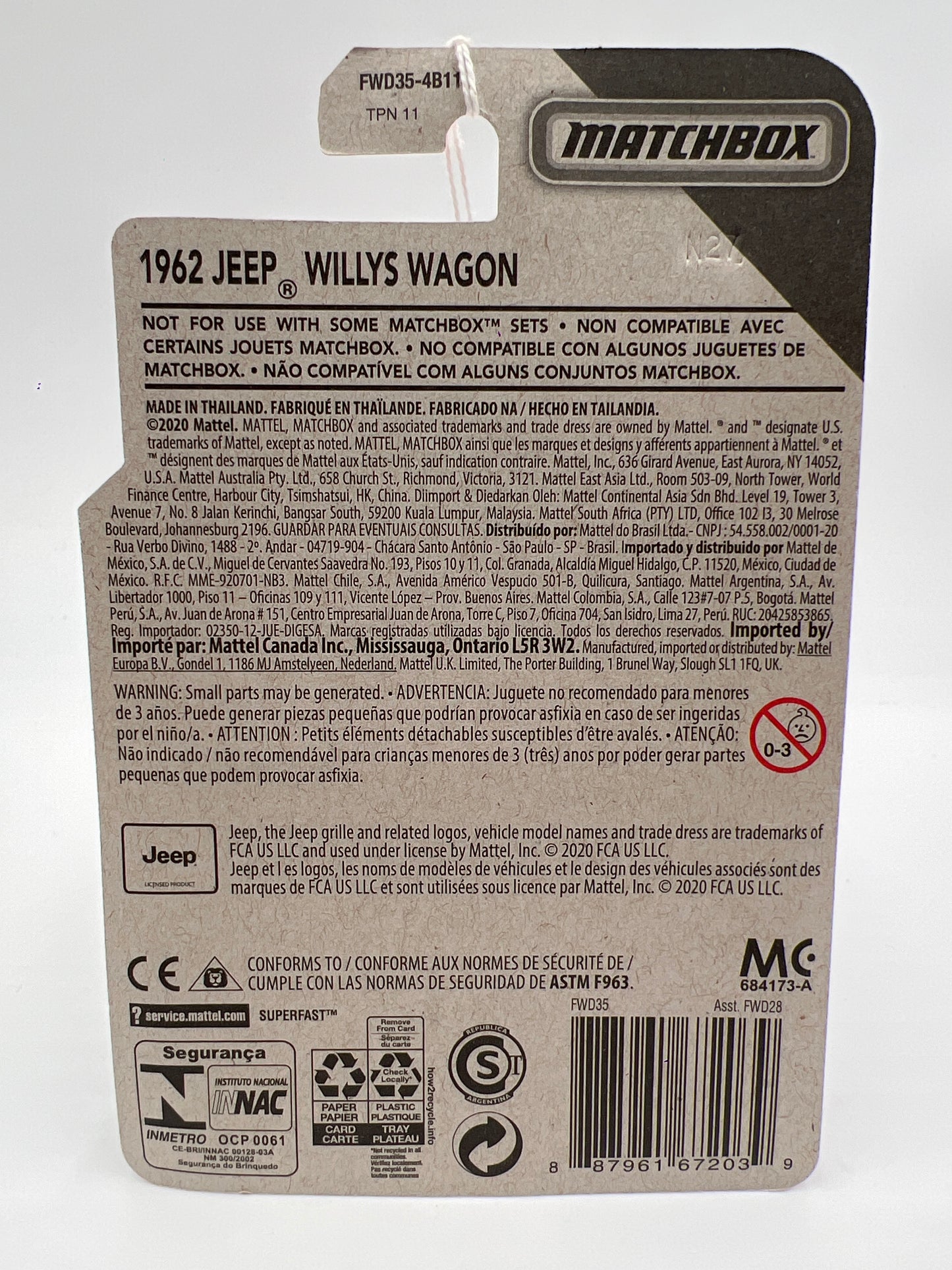 Matchbox Moving Parts 1962 Jeep Willys Wagon Green 168P