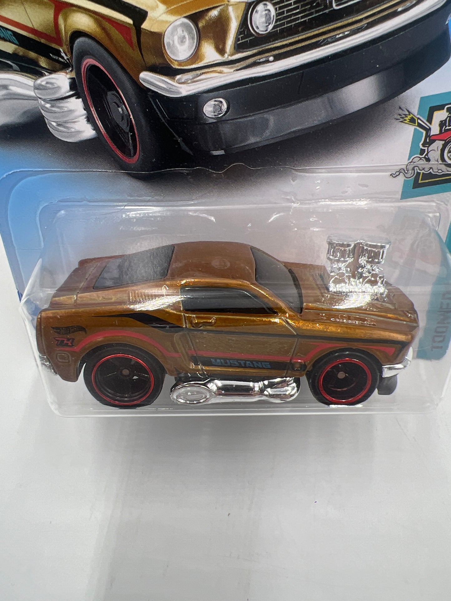 2018 Hot Wheels Super Treasure Hunt 68 Mustang Tooned W/Protector