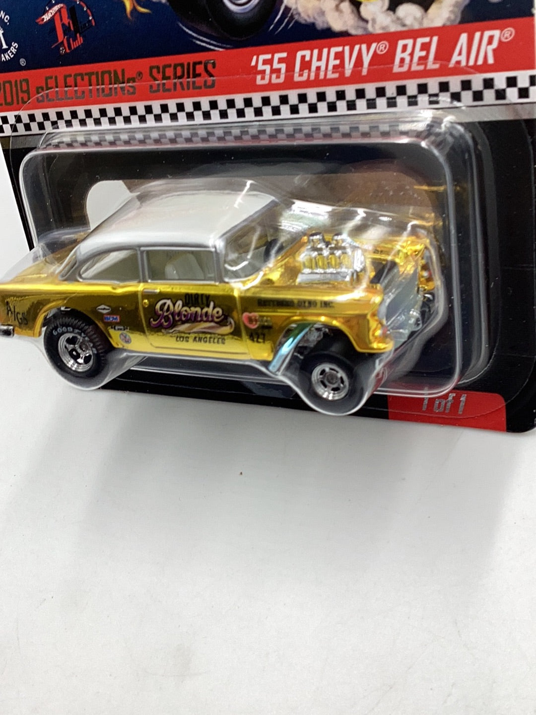 Hot wheels 2019 Selections Series redline club 55 Chevy Bel Air Gasser with protector