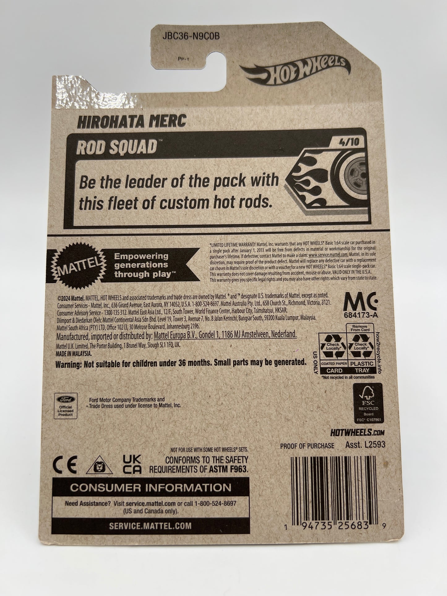 2025 Hot Wheels C Case Super Treasure Hunt #46 Hirohata Merc Purple W/Protector Small Crack In Blister