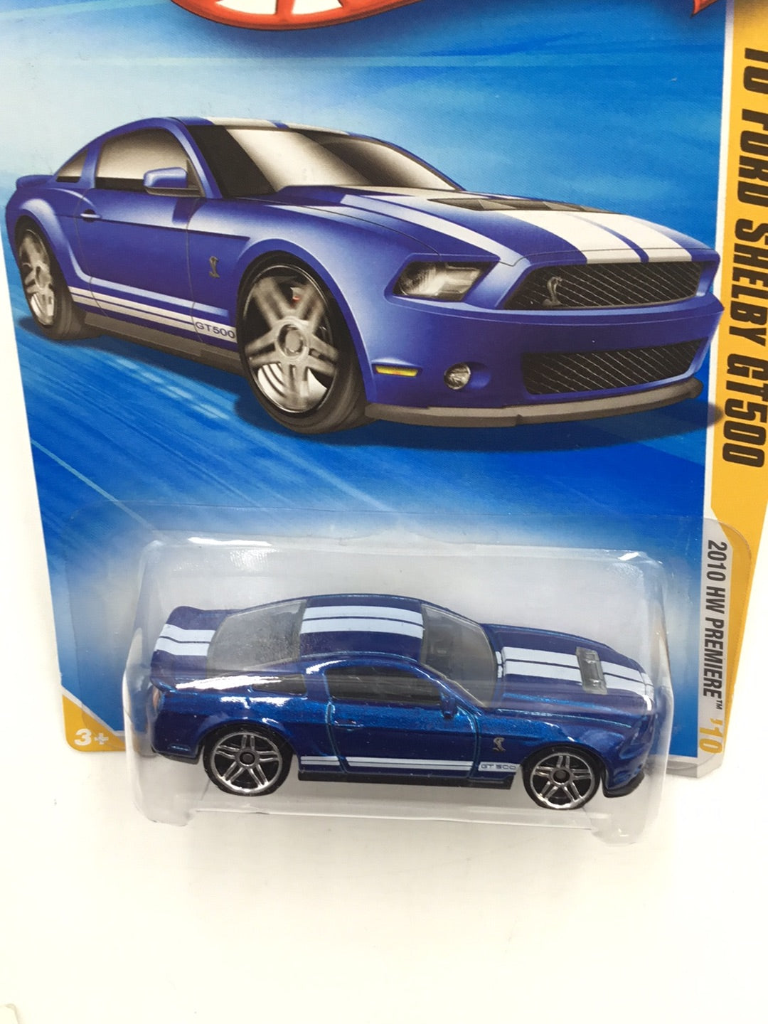 2010 Hot Wheels #9 2010 Ford Shelby Gt500 Yellow Blue LL6