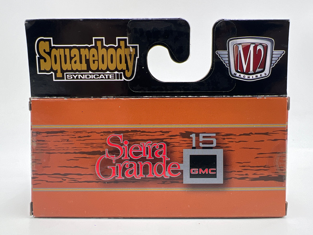M2 Machines WMTS18 Squarebody Syndicate 1977 GMC Sierra Grande 15 Orange