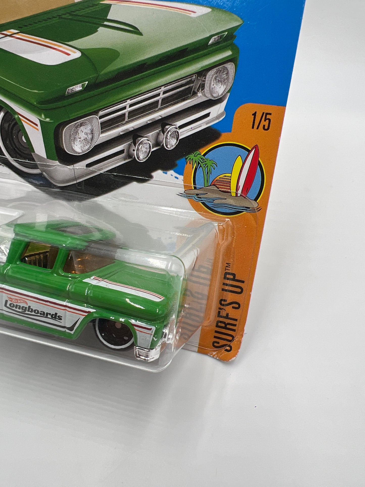 2017 Hot Wheels Surfs Up #255 Custom 62 Chevy Pickup Green 16A