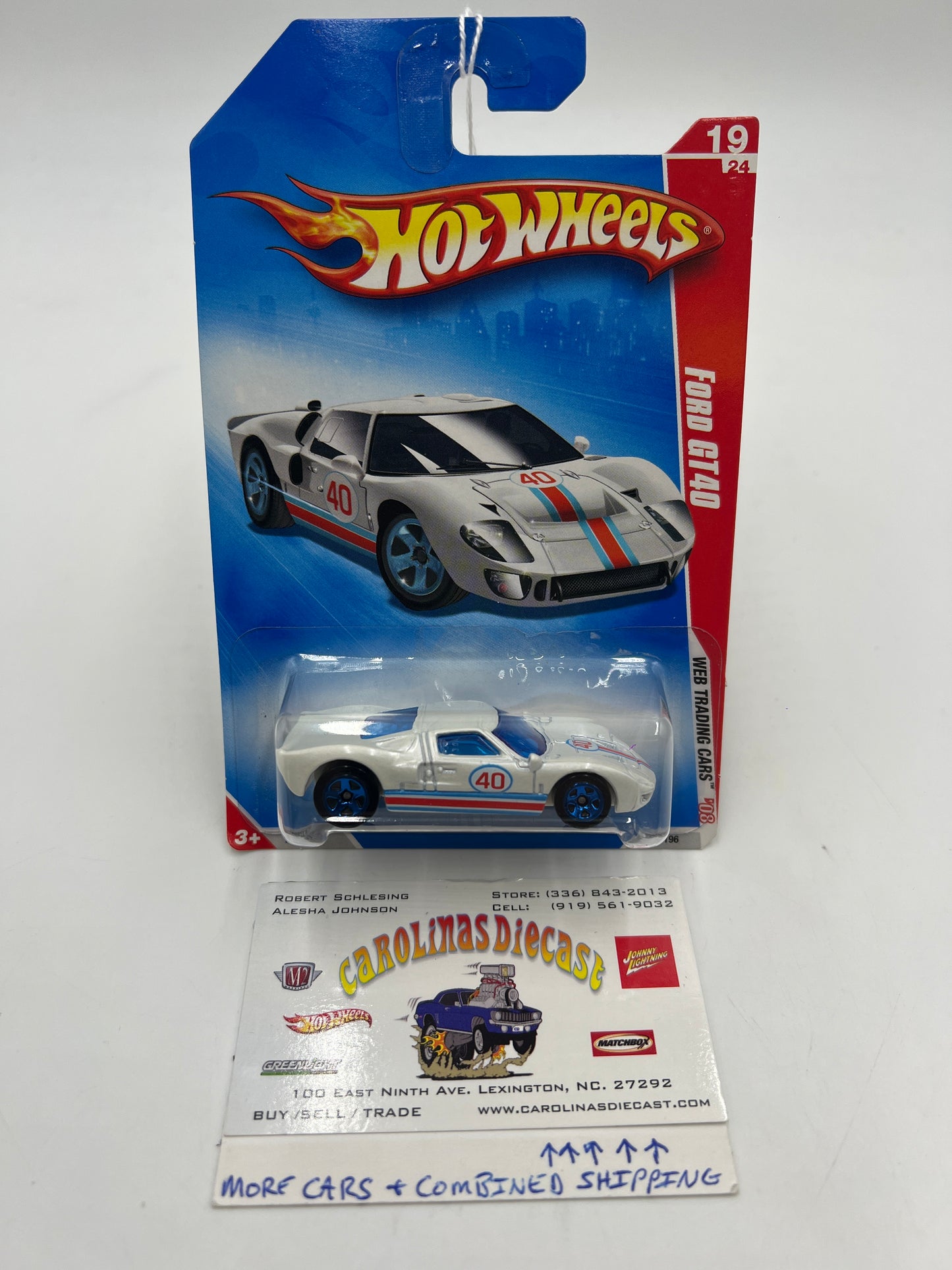 2008 Hot Wheels Web Trading Cars #95 Ford GT40 White 25E