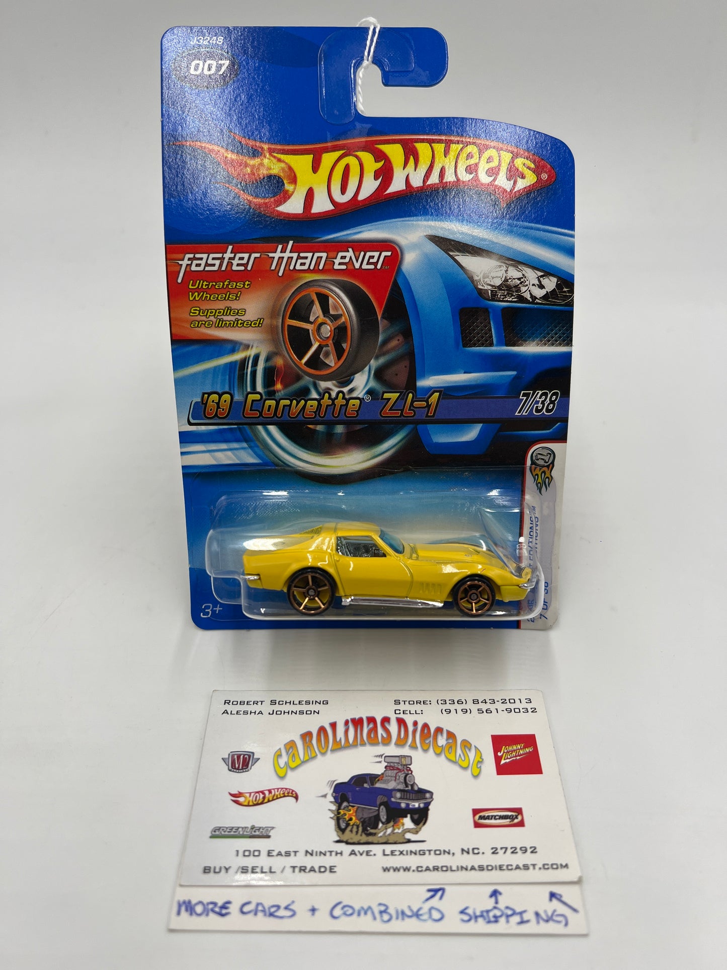 2006 Hot Wheels First Editions #7 69 Corvette Yellow FTE Wheels 14E