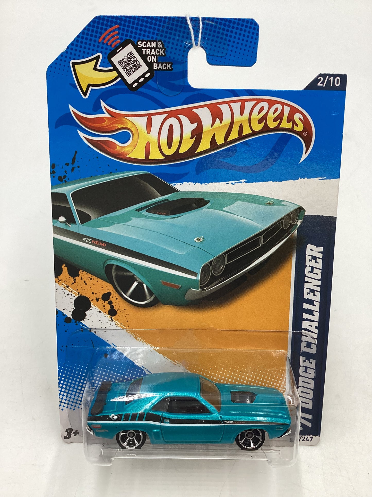 2012 Hot Wheels Muscle Mania Mopar #82 71 Dodge Challenger Teal 46F